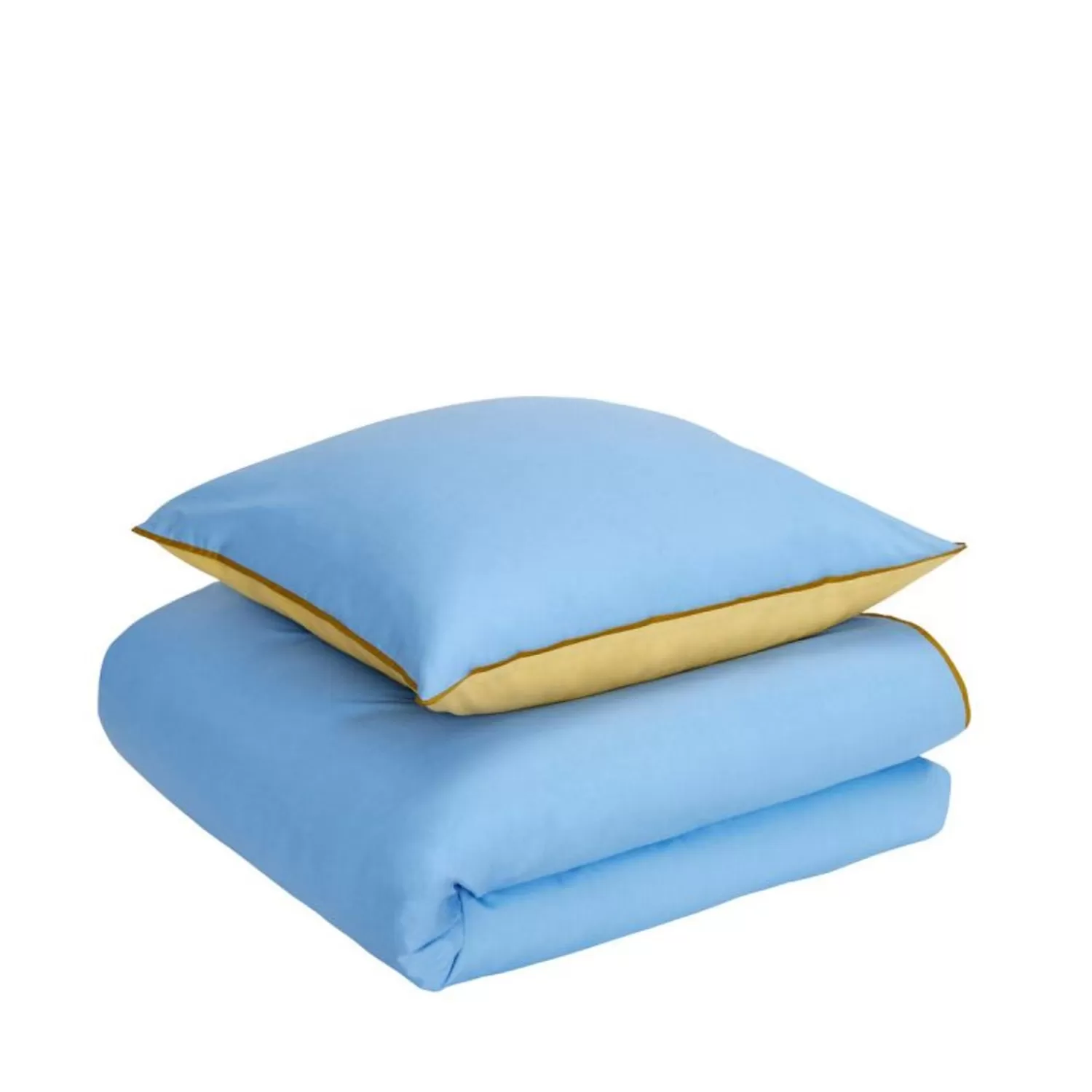 Hübsch Bed Linen^Aki Bed Linen 80/220 Blue/Yellow Blue, Yellow, Brown