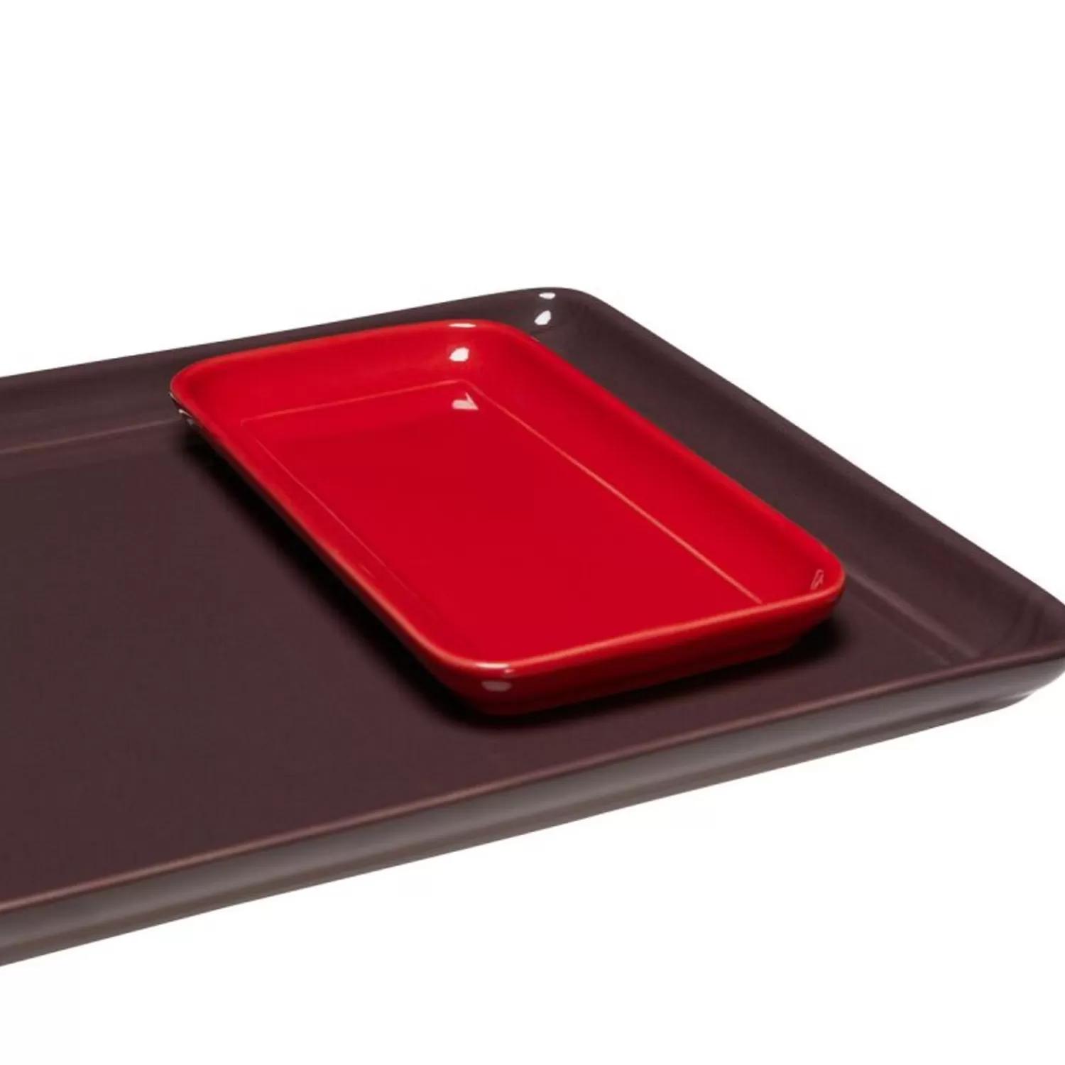 Hübsch Workspace^Amare Tray Burgundy/Red (Set Of 2) Burgundy, Red