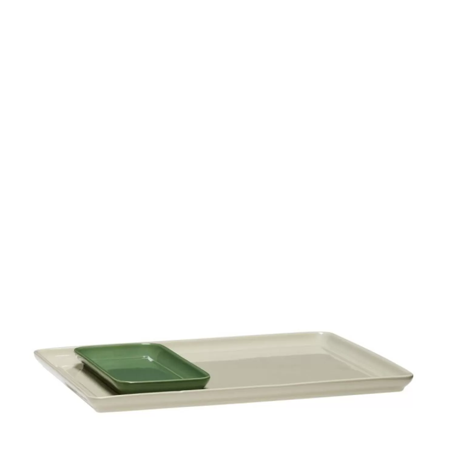 Hübsch Workspace^Amare Tray Sand/Green (Set Of 2) Green, Sand