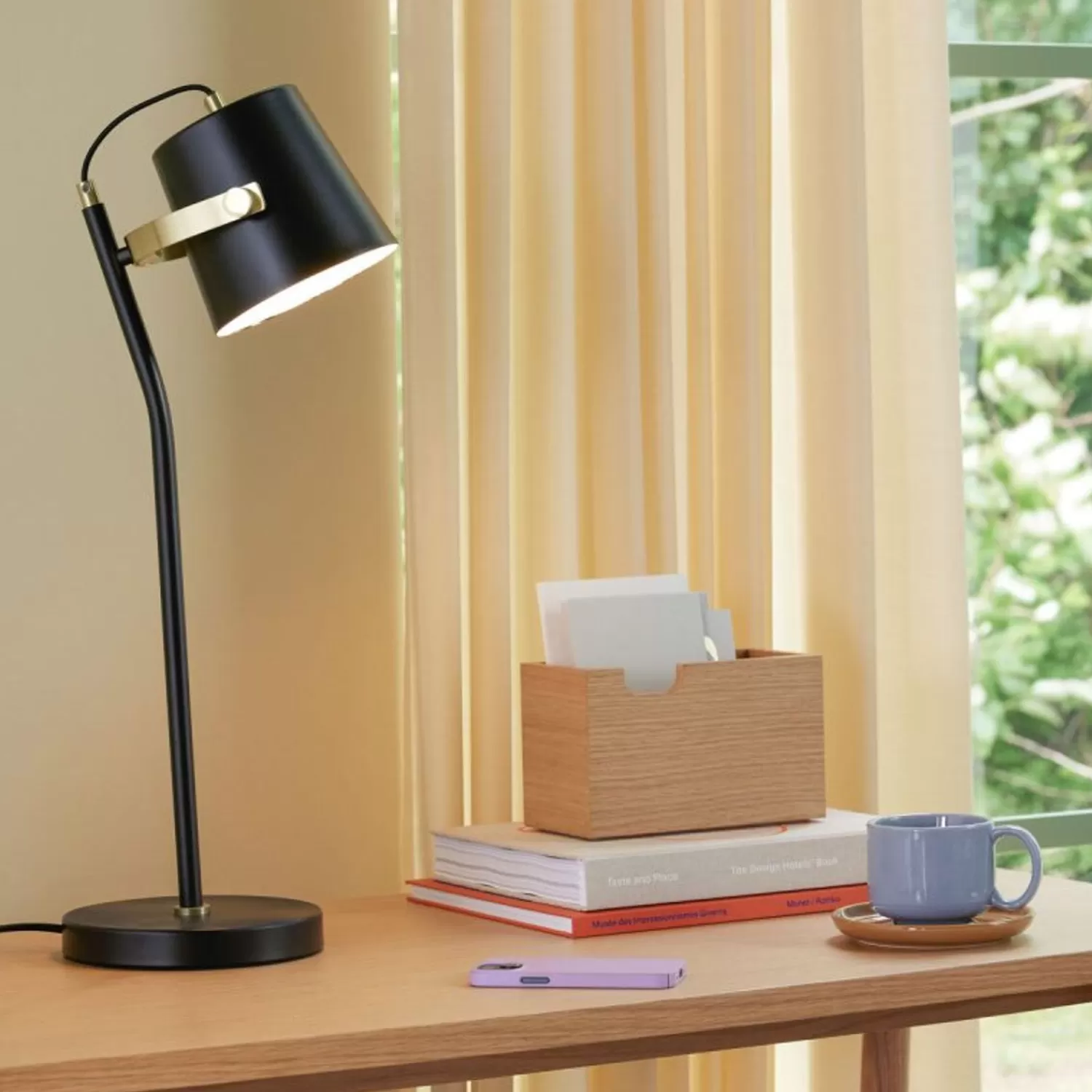 Hübsch Table Lamps^Architect Desk Lamp Black Black, Brass