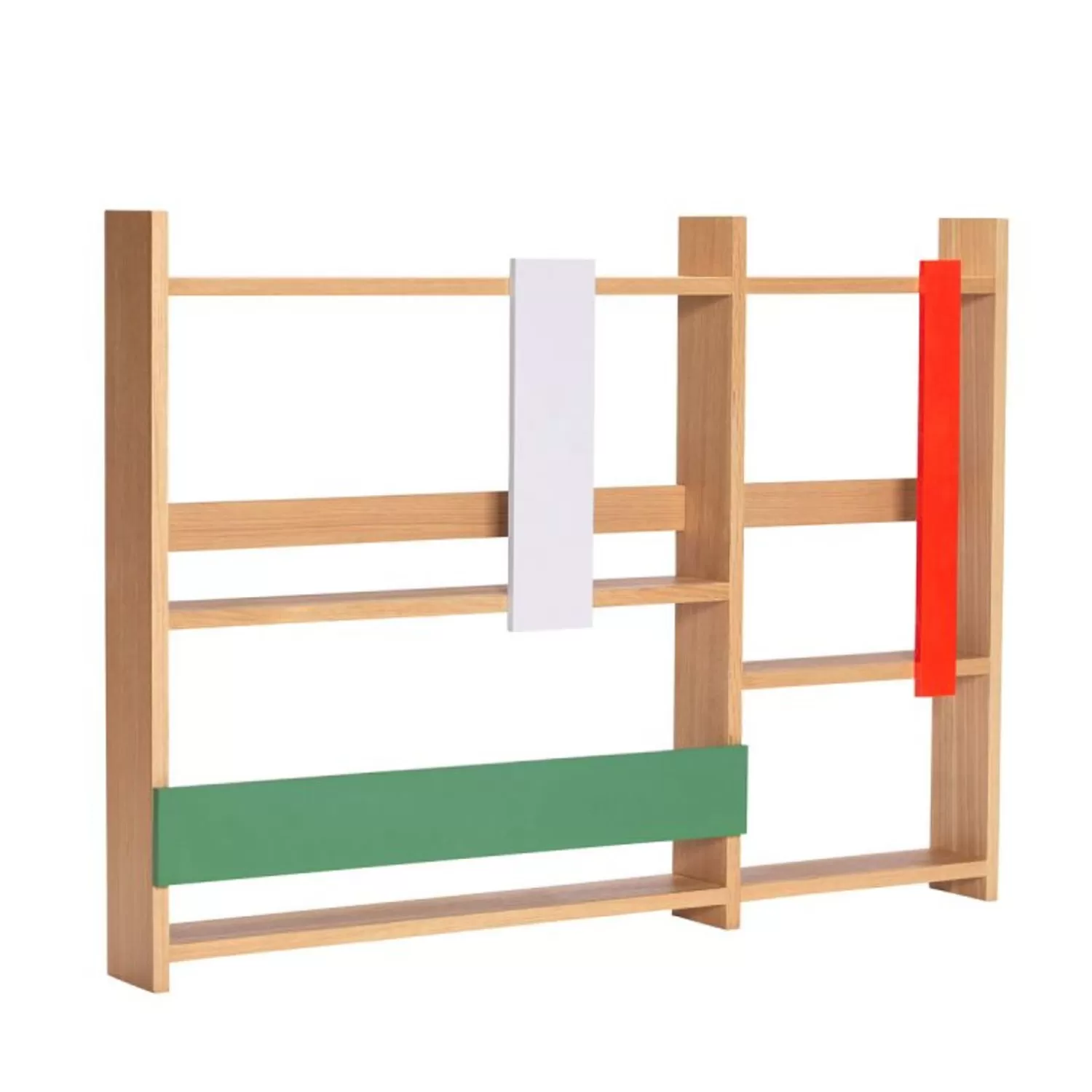 Hübsch Shelf Units & Storage^Arki Wall Shelf/Magazine Holder Natural/Multicolour Green, Grey, Natural, Red