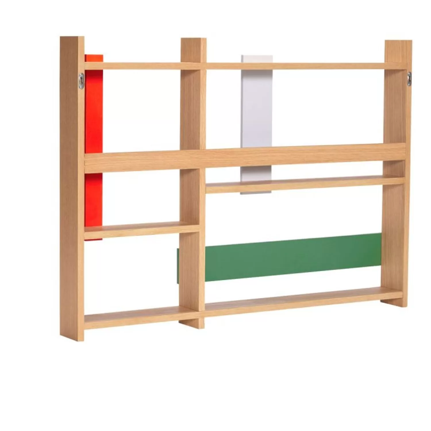 Hübsch Shelf Units & Storage^Arki Wall Shelf/Magazine Holder Natural/Multicolour Green, Grey, Natural, Red