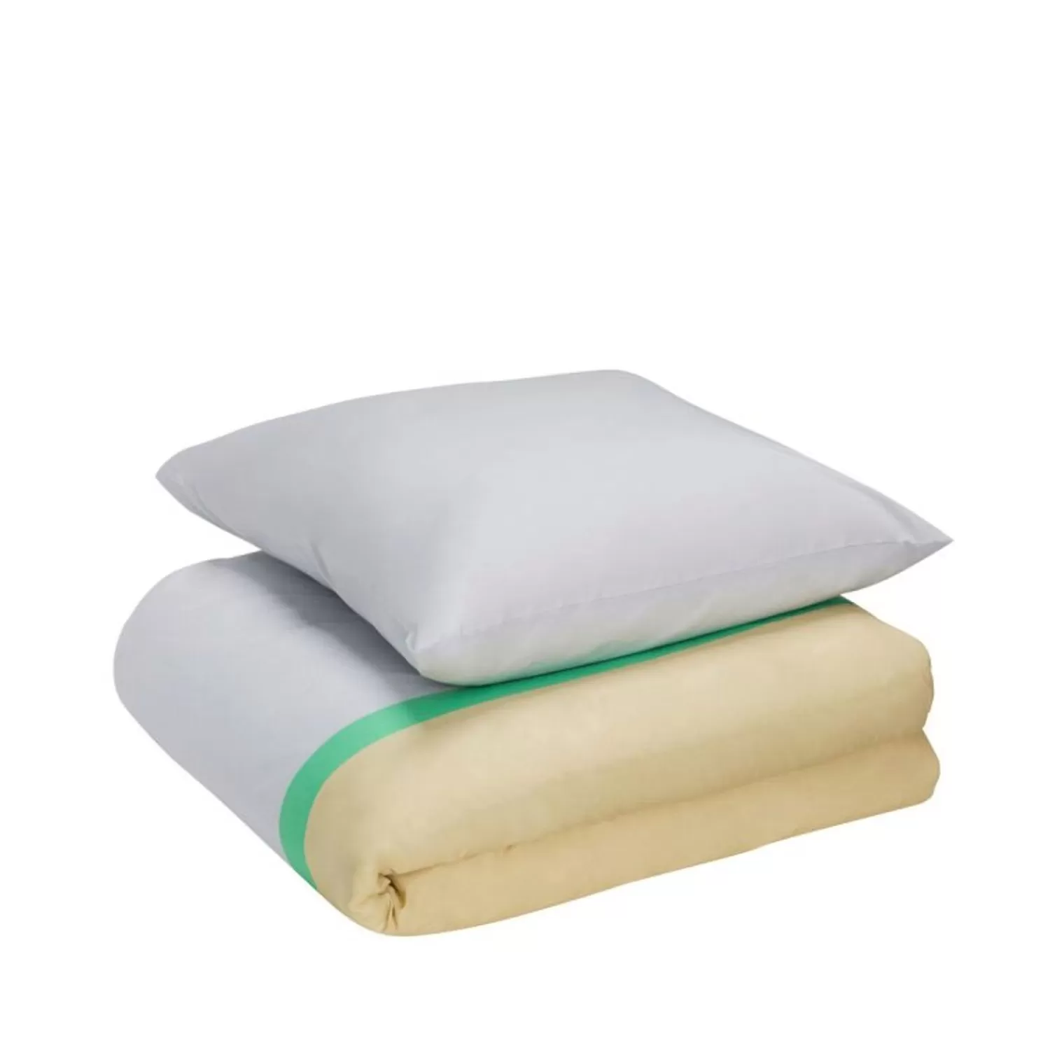 Hübsch Bed Linen^Block Bed Linen 60/200 Beige/Multicolour Beige, Green, Grey, Purple