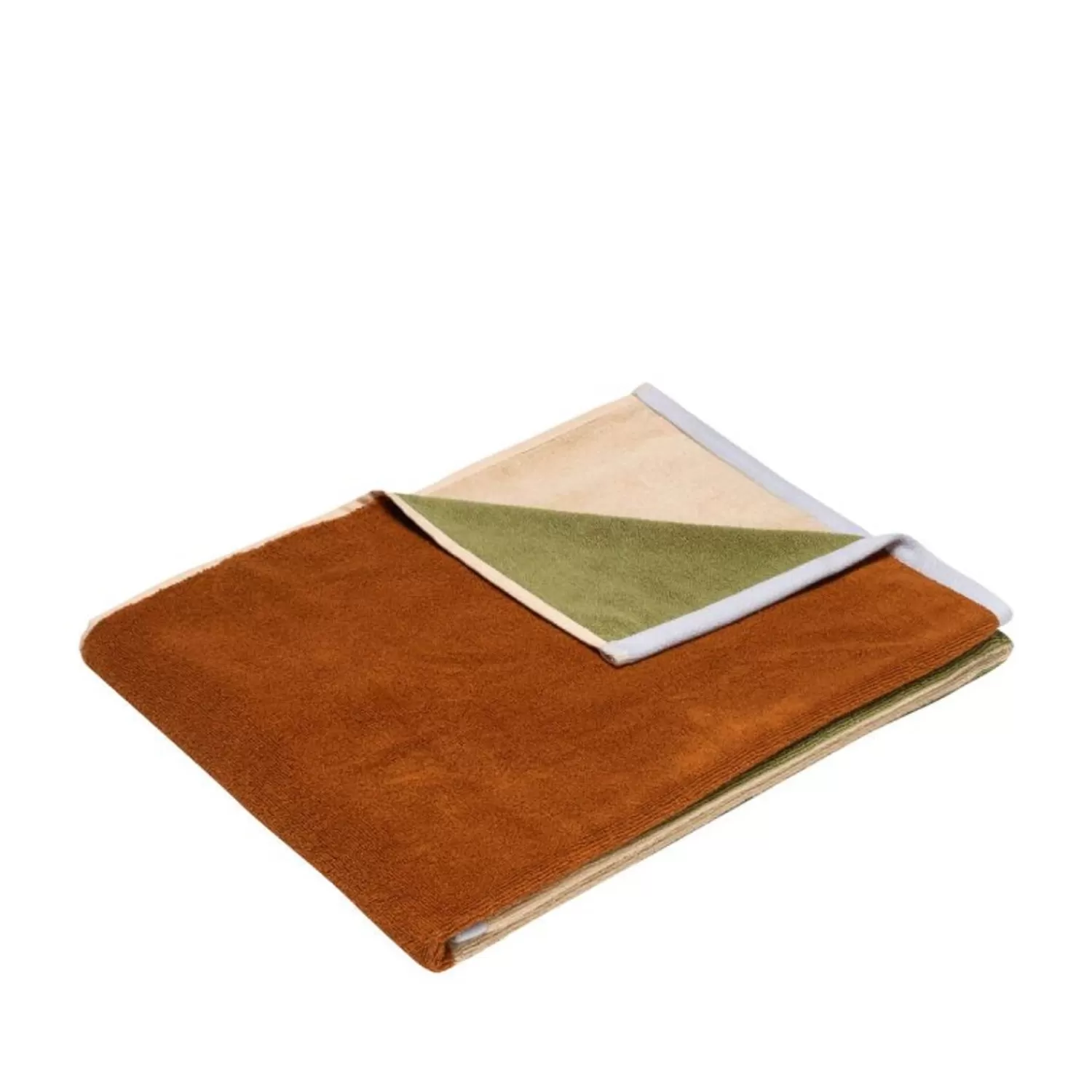 Hübsch Towels^Block Towel Large Brown/Multicolour Brown, Green, Light Blue, Sand