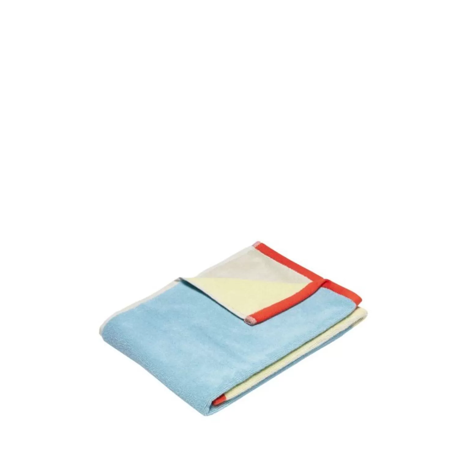 Hübsch Towels^Block Towel Small Light Blue/Multicolour Grey, Light Blue, Red, Yellow