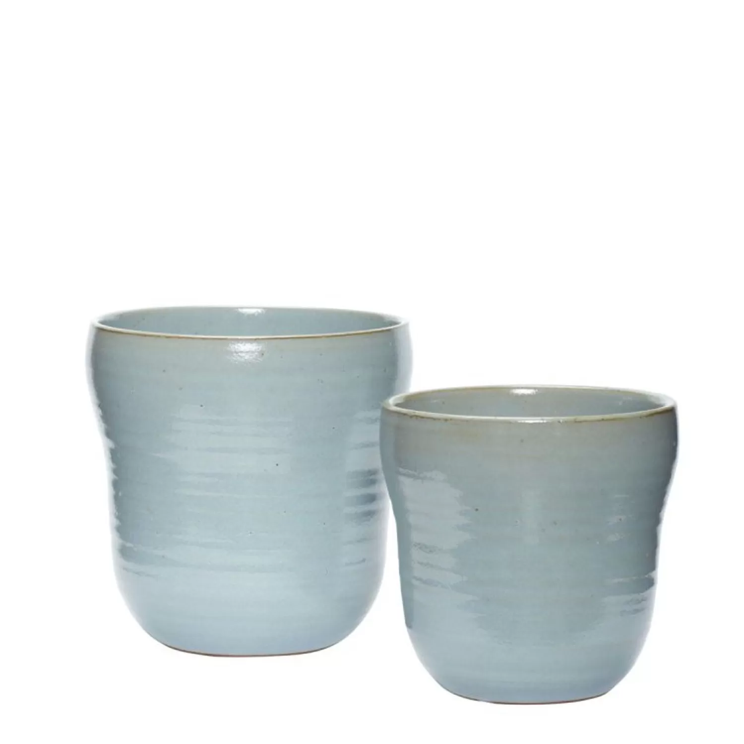 Hübsch Pottery & Watering Cans^Care Pots Light (Set Of 2) Blue