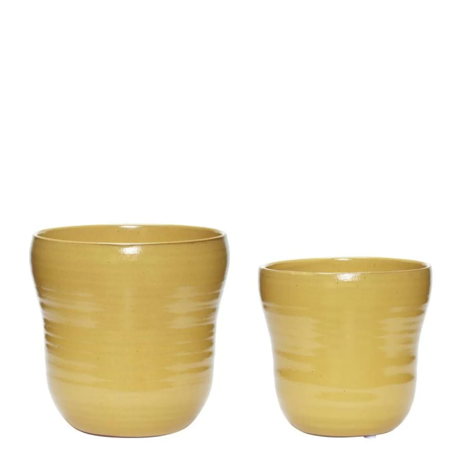 Hübsch Pottery & Watering Cans^Care Pots (Set Of 2) Yellow