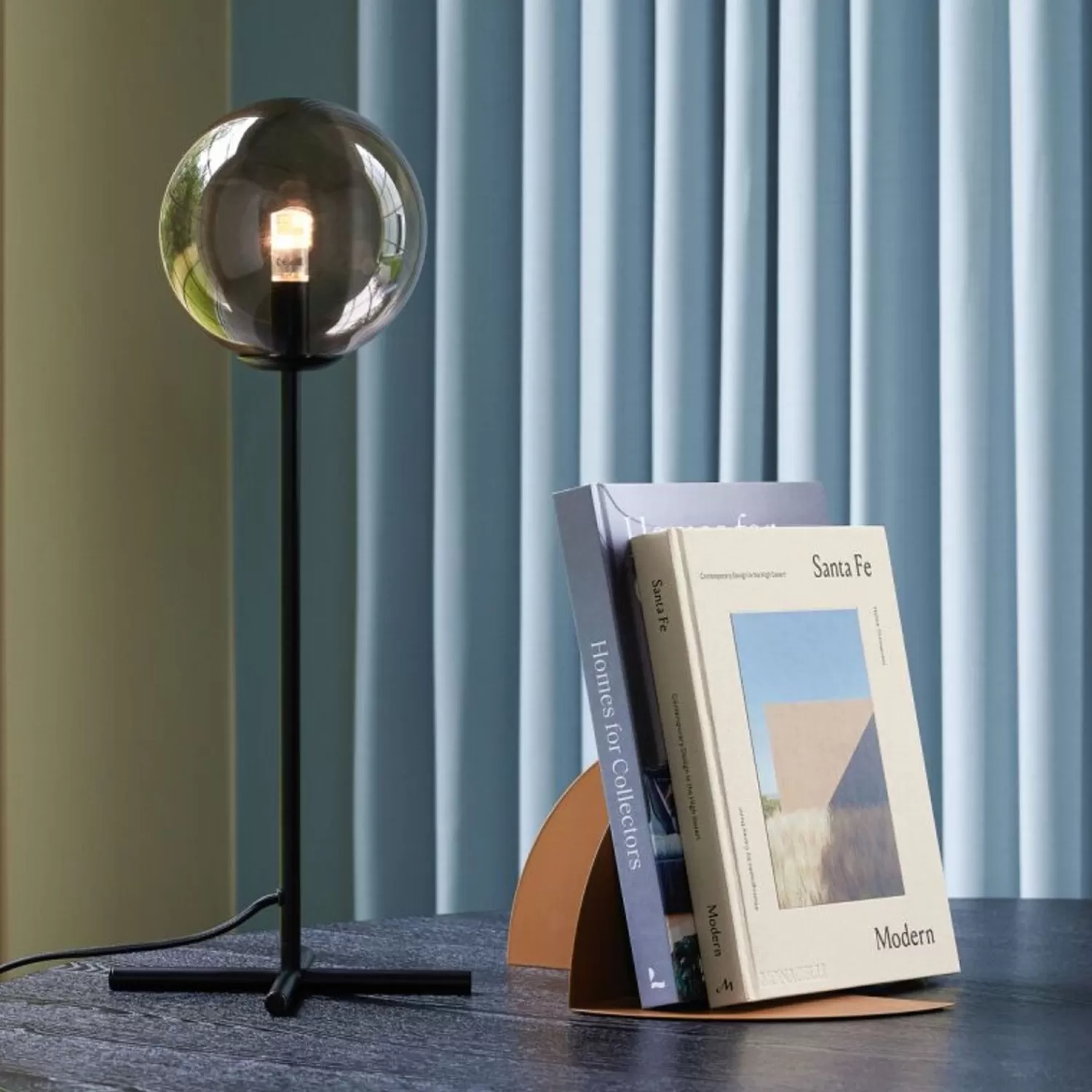 Hübsch Table Lamps^Champ Table Lamp Black/Smoked Black, Smoked