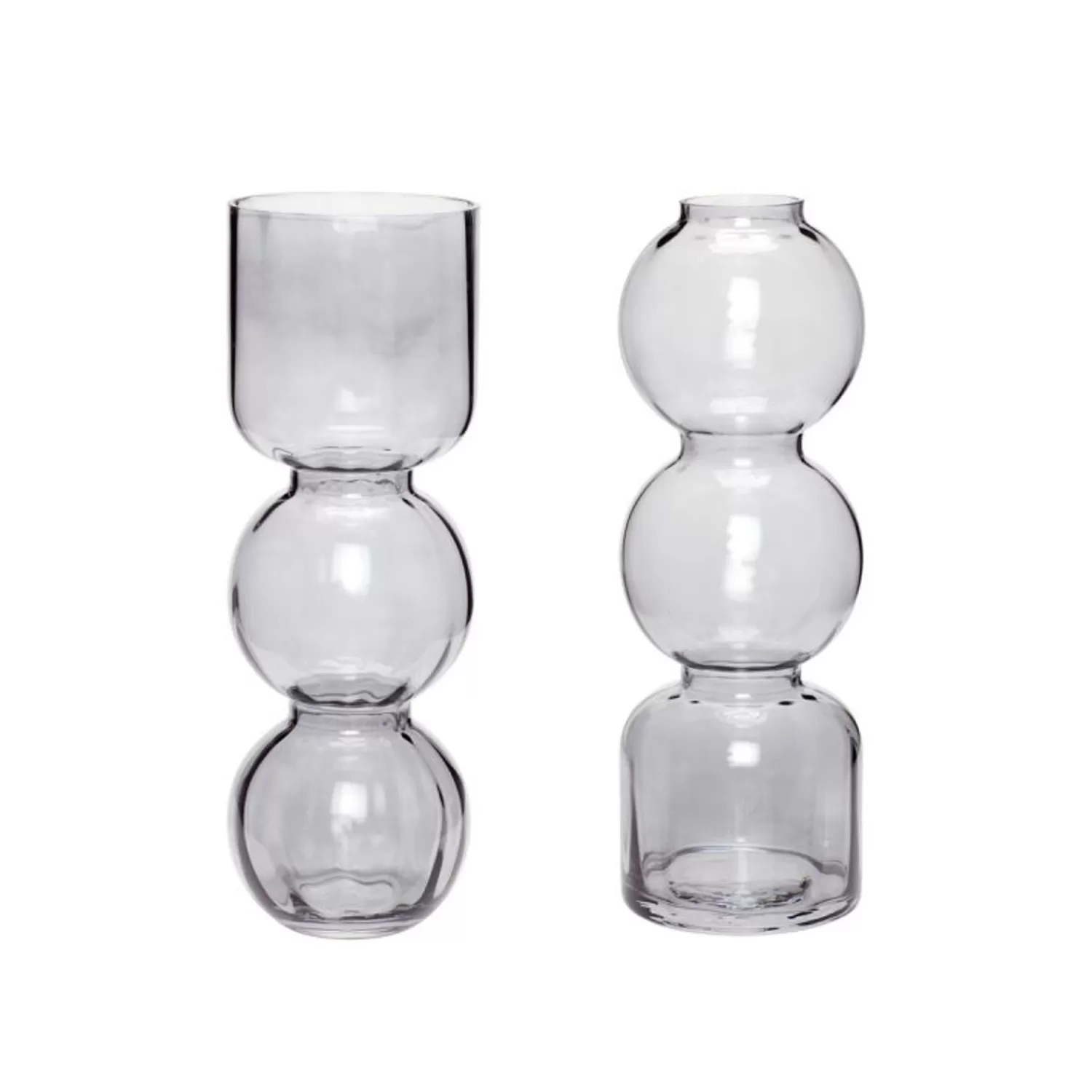 Hübsch Vases^Circle Vases Grey (Set Of 2) Smoked