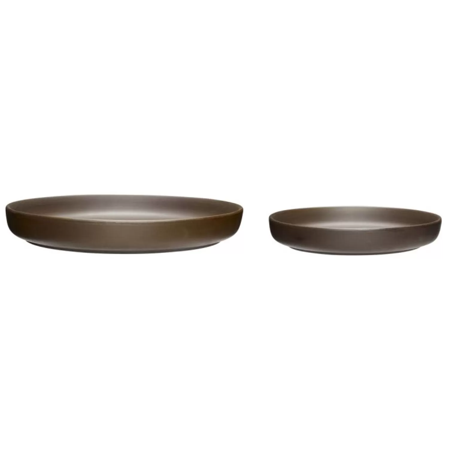 Hübsch Kitchen Accessories^Clay Plates Brown (Set Of 2) Maroon