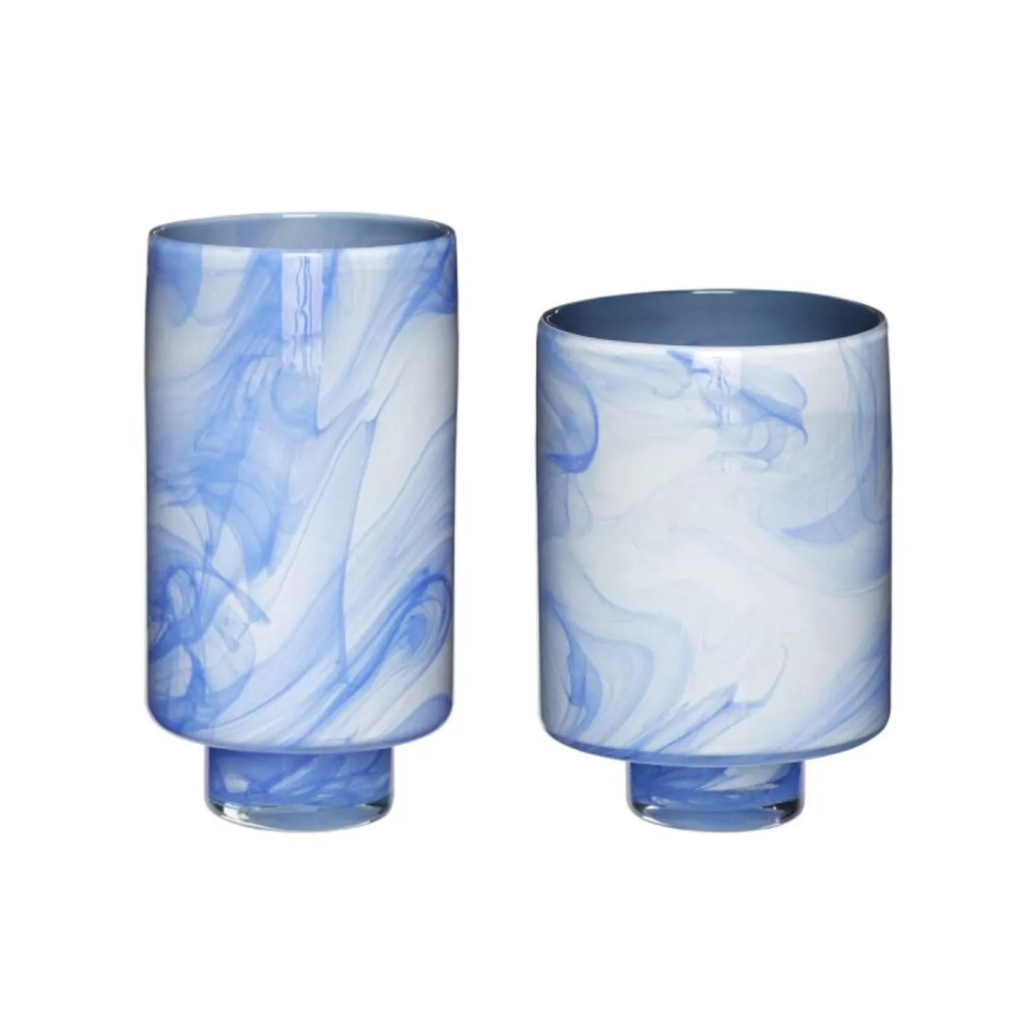 Hübsch Vases^Cloud Vases Blue/White (Set Of 2) Blue, White