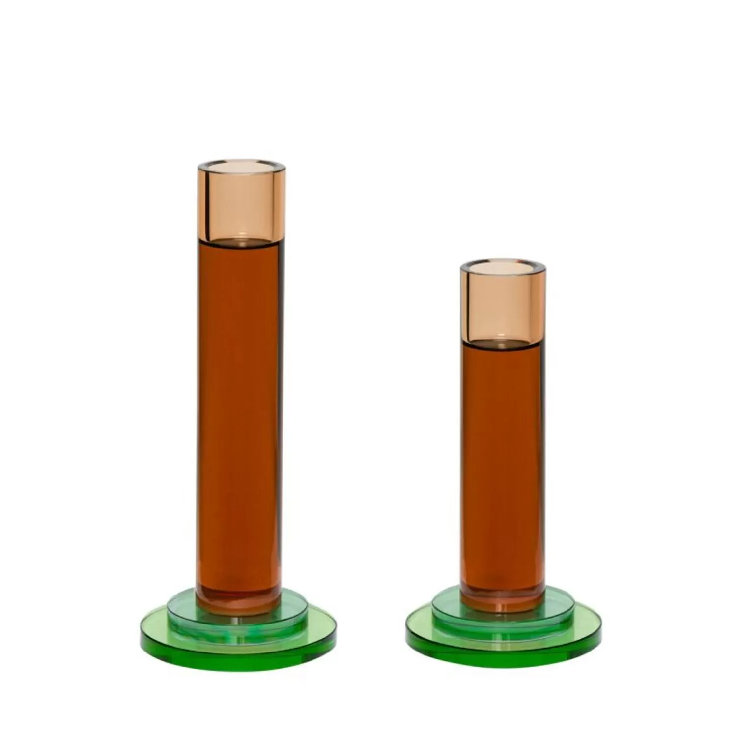 Hübsch Candlesticks & Lanterns^Comet Candlesticks Amber (Set Of 2) Amber, Green