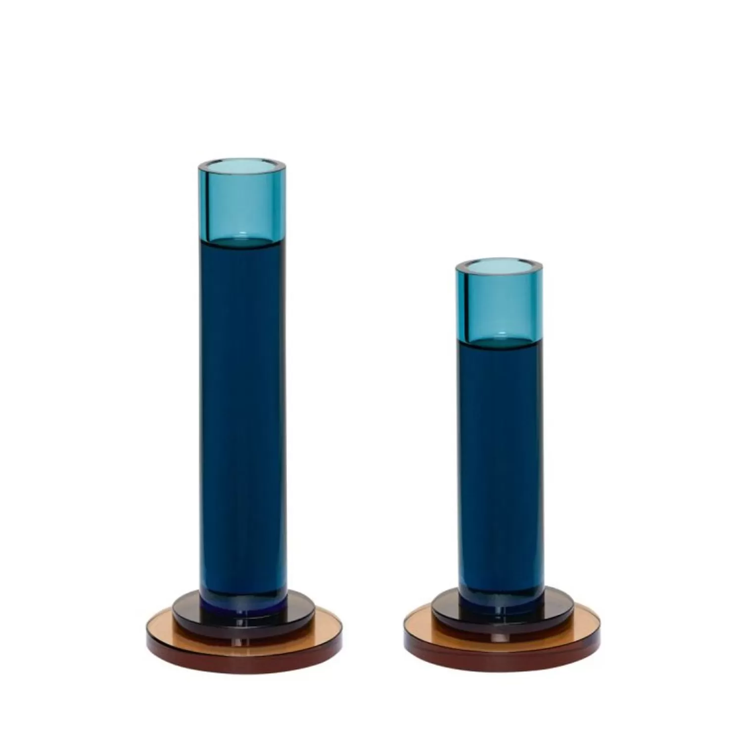 Hübsch Candlesticks & Lanterns^Comet Candlesticks Blue (Set Of 2) Blue, Brown