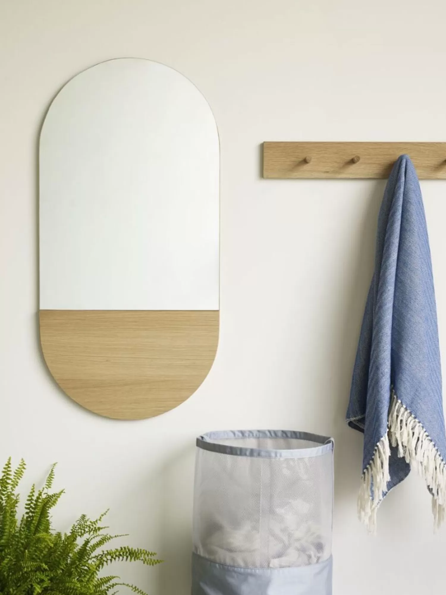 Hübsch Mirrors^Crescent Wall Mirror Oval Natural