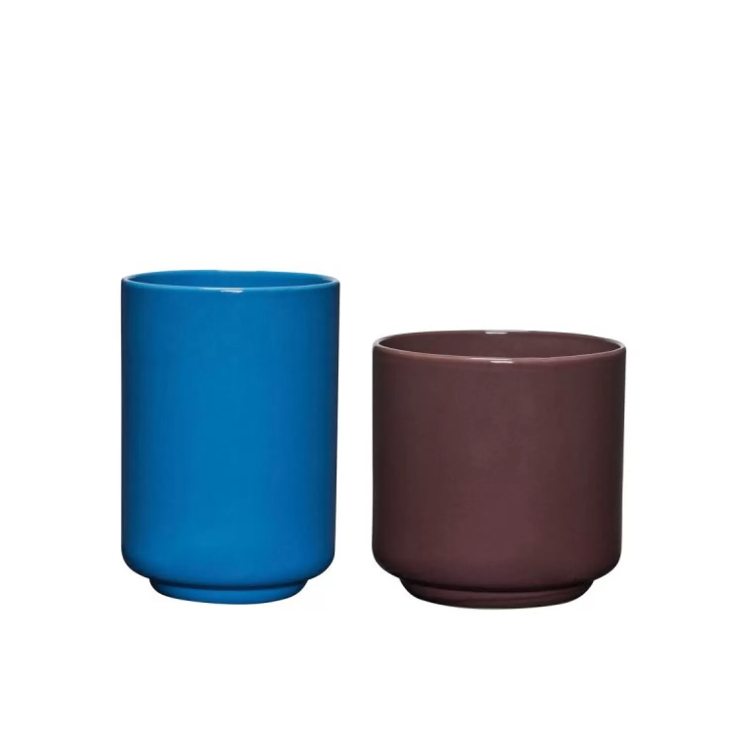 Hübsch Vases^Deux Pots Maroon/Blue (Set Of 2) Blue, Maroon