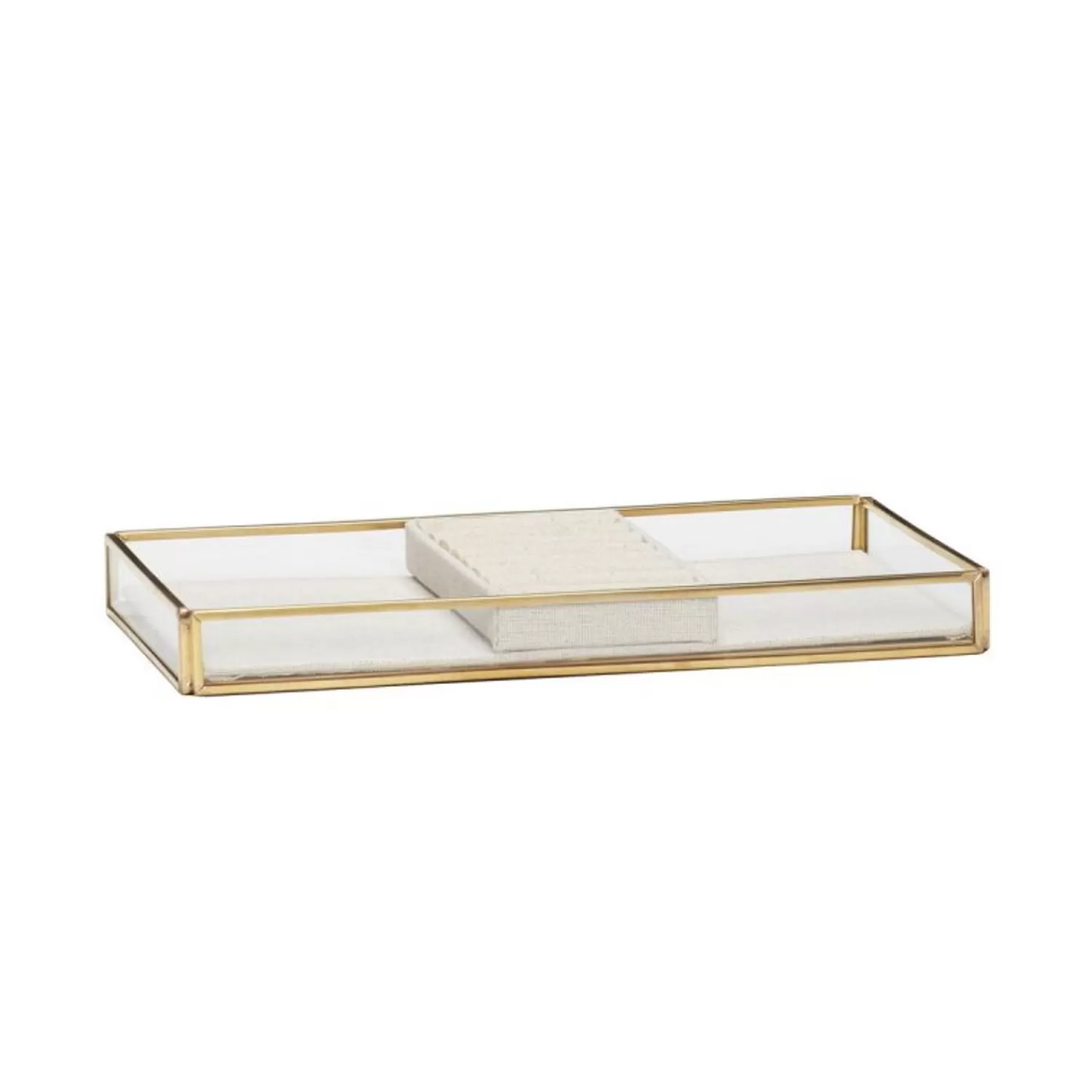 Hübsch Storage^Ecru Jewellery Box Brass Beige, Brass, Clear