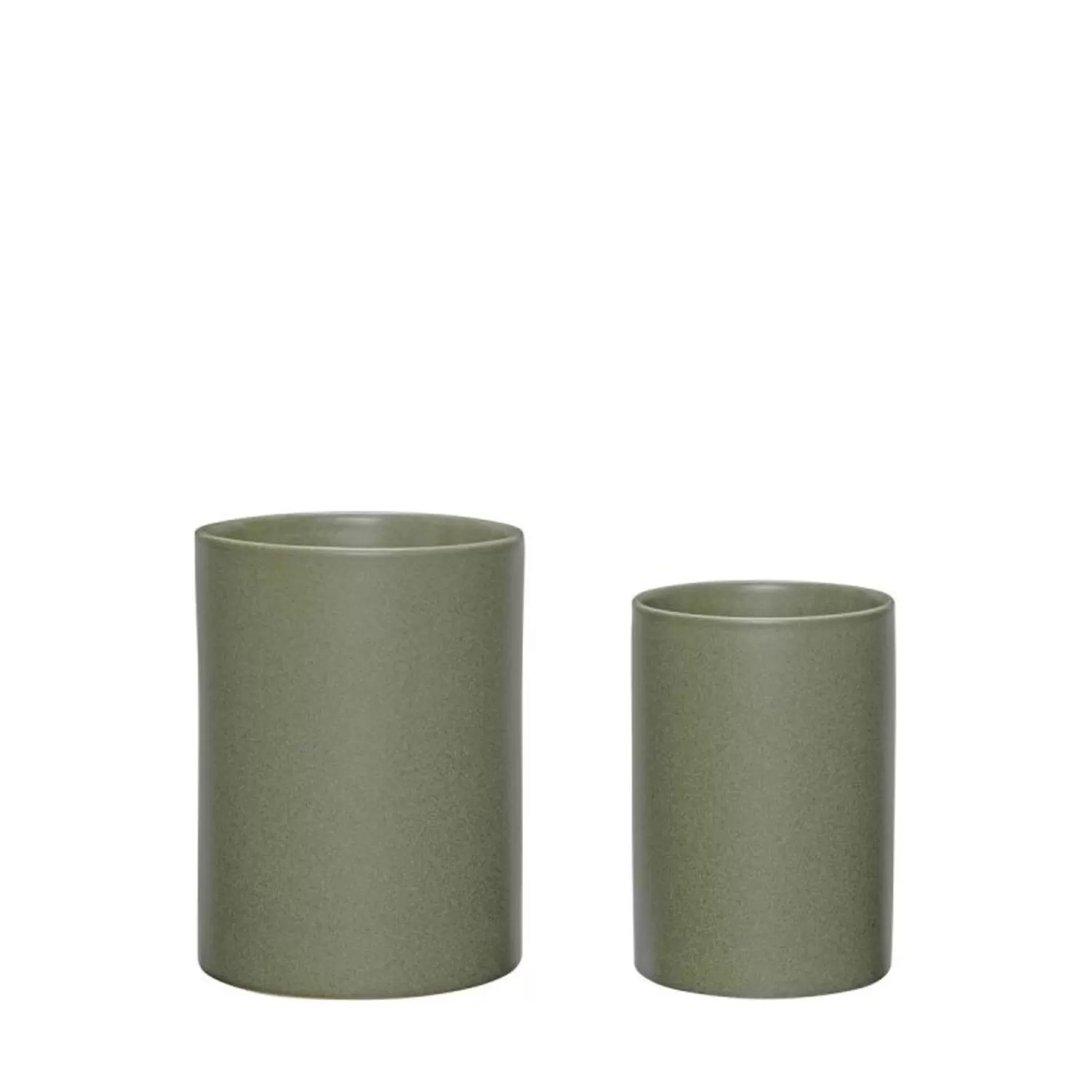 Hübsch Pottery & Watering Cans^Edna Pots Green (Set Of 2) Dark Green