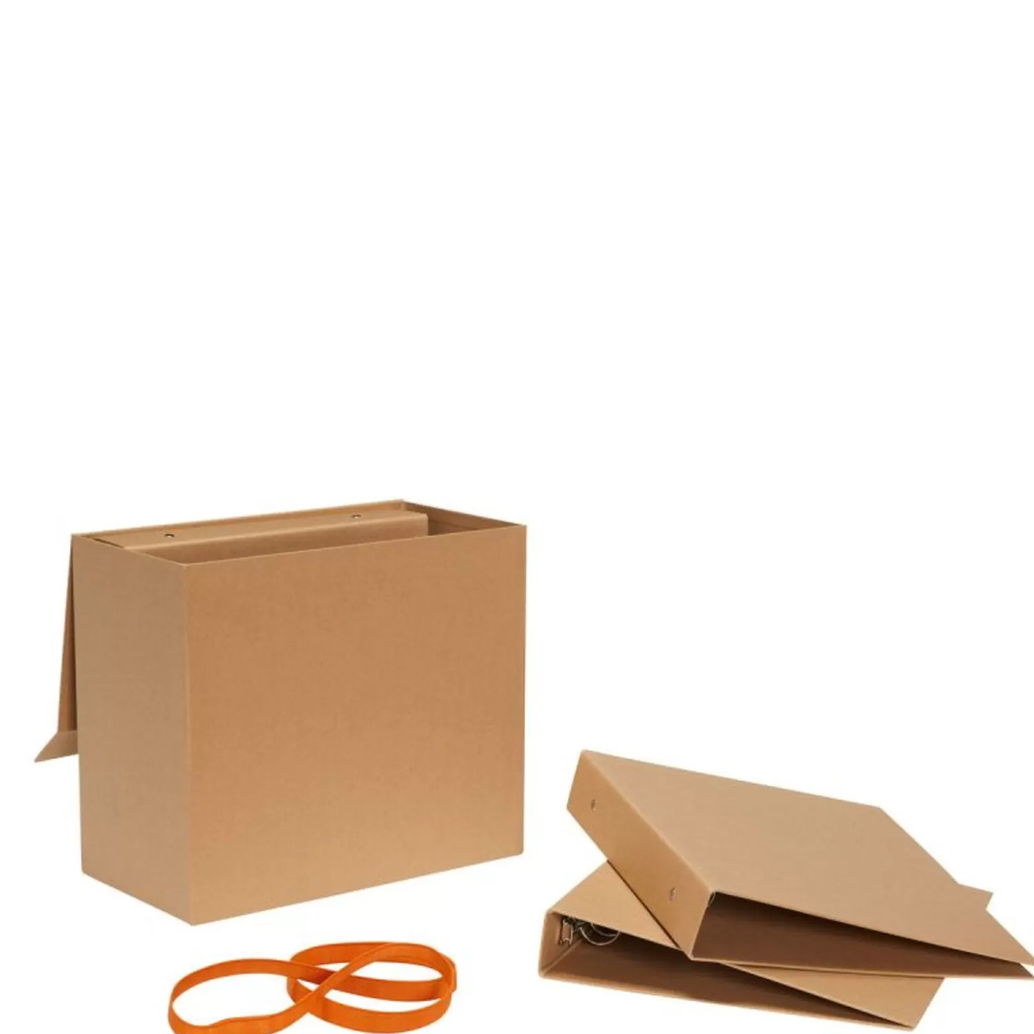 Hübsch Storage^Elo Ring Binder Box Natural Natural, Orange