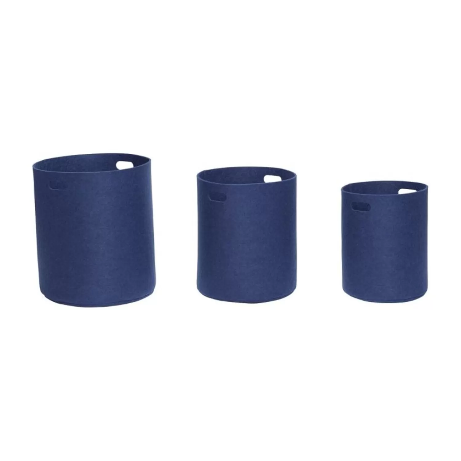 Hübsch Storage^Felt Basket Round (Set Of 3) Blue