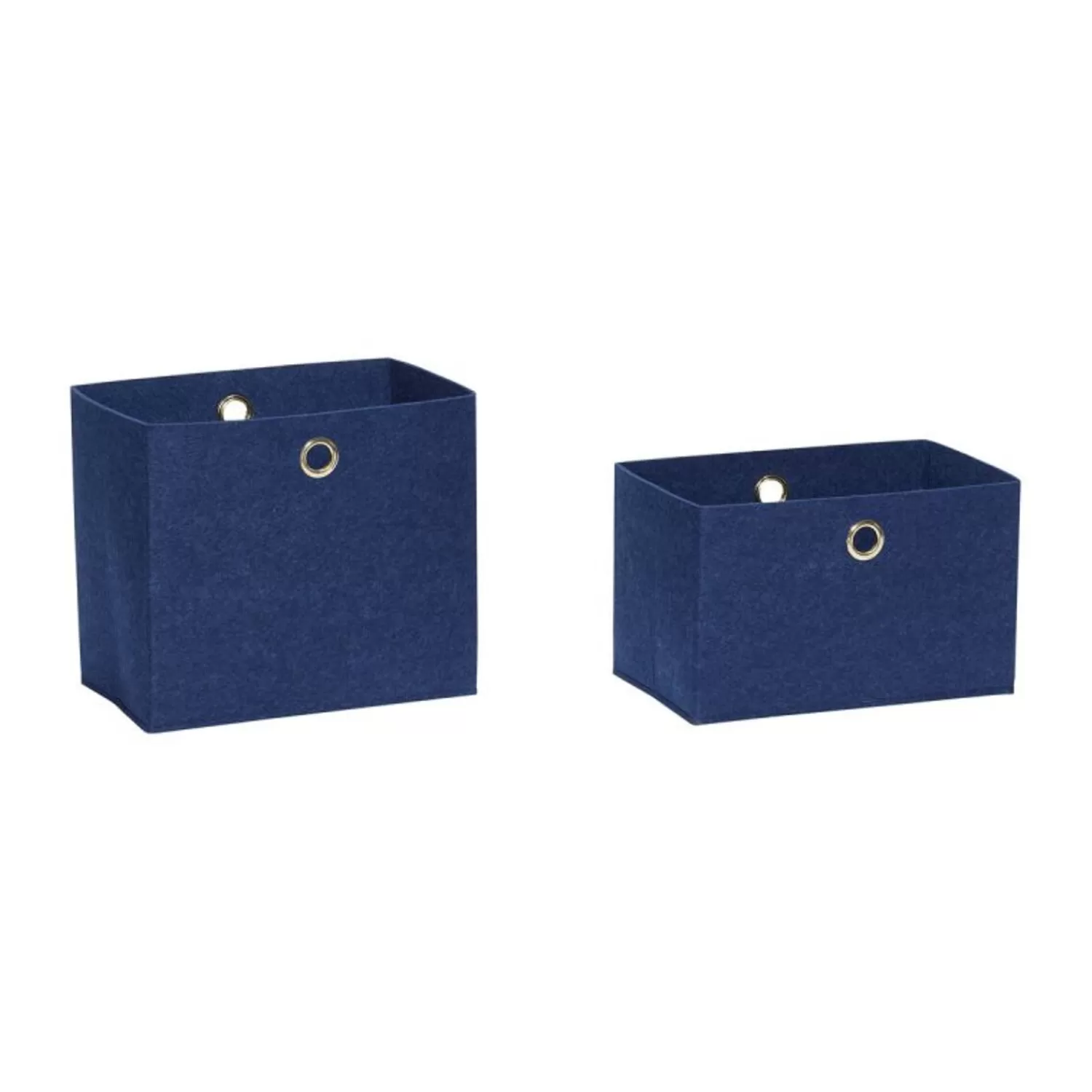 Hübsch Storage^Felt Basket Square (Set Of 2) Blue