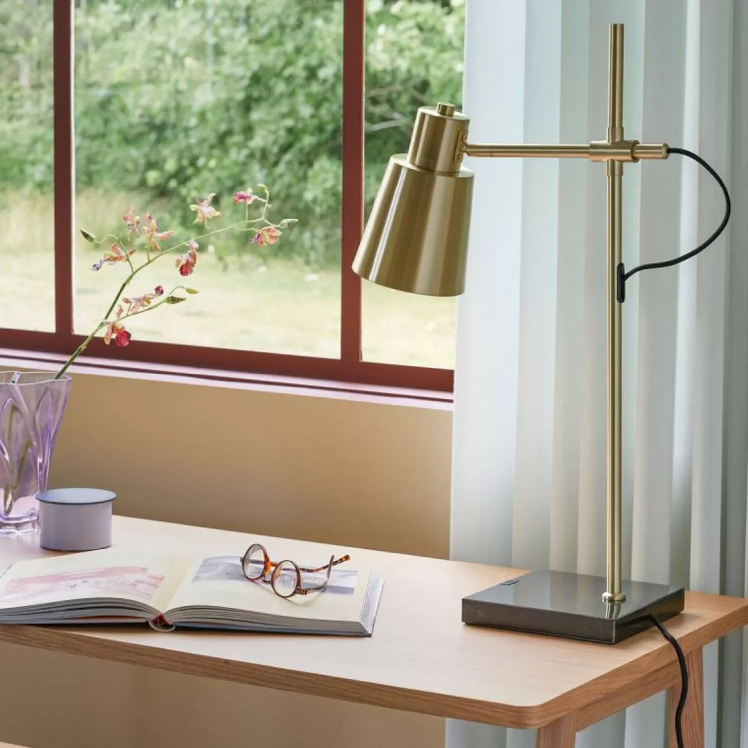 Hübsch Table Lamps^Fusion Table Lamp Brass Black, Brass