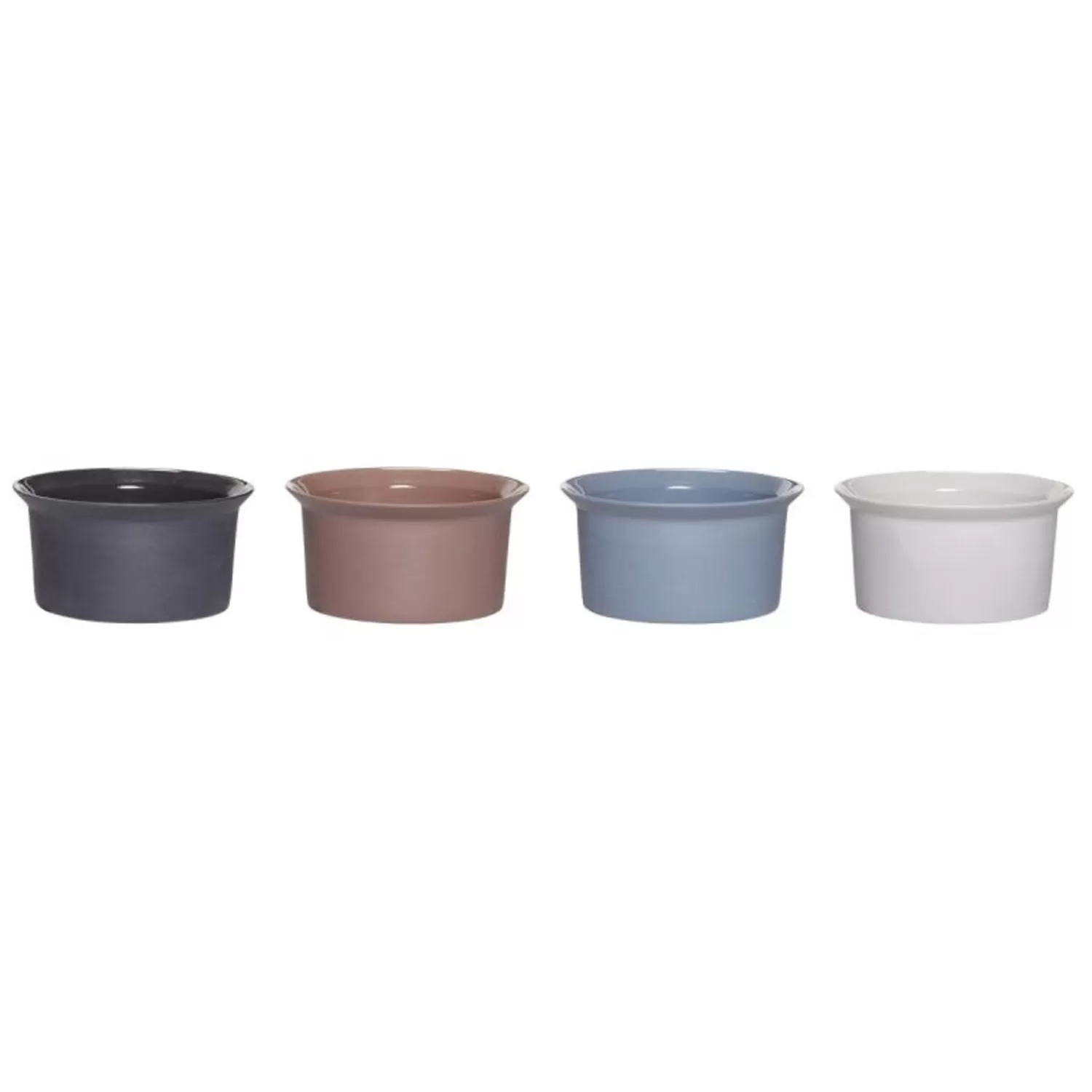 Hübsch Kitchen Accessories^Glacier Bowls Multicolour (Set Of 4) Black, Light Blue, Pink, White