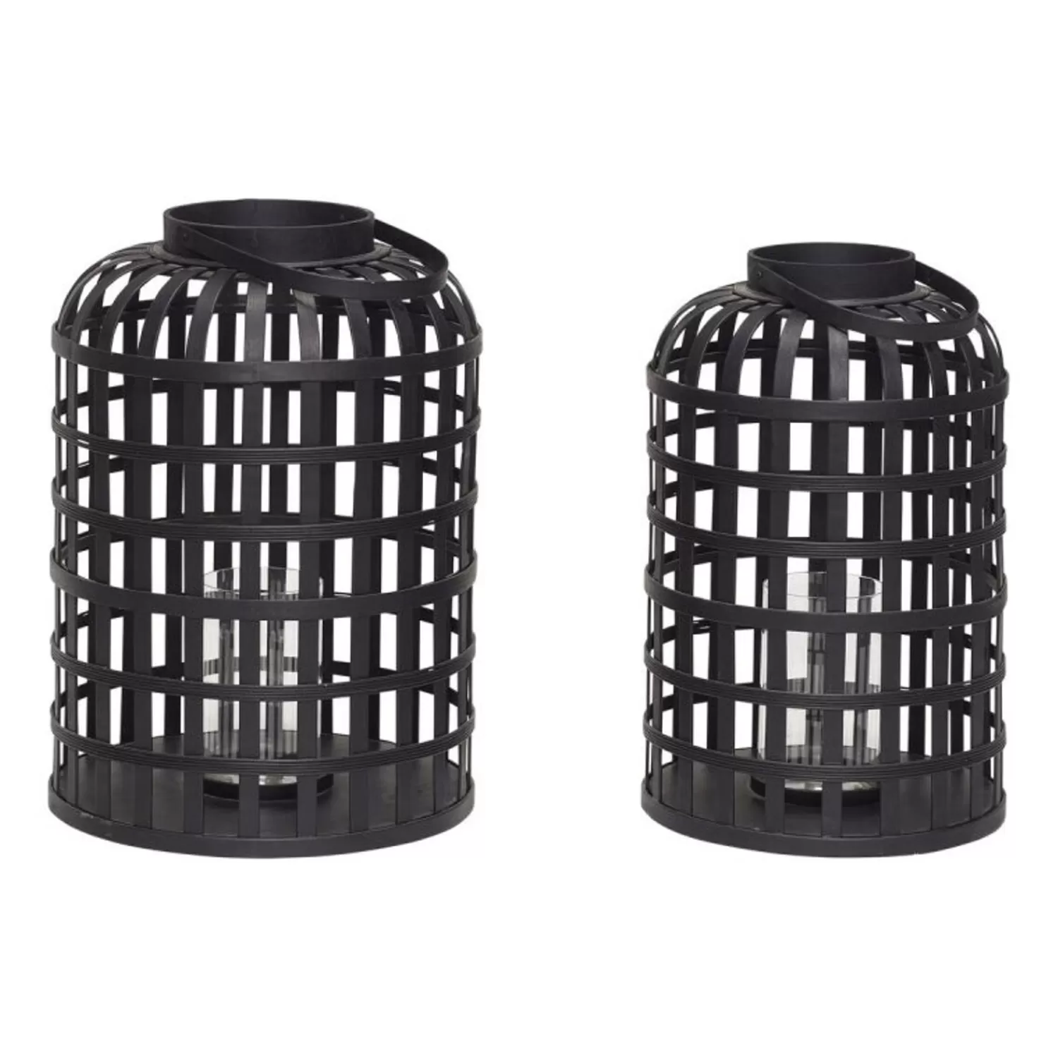 Hübsch Candlesticks & Lanterns^Grid Lanterns (Set Of 2) Black