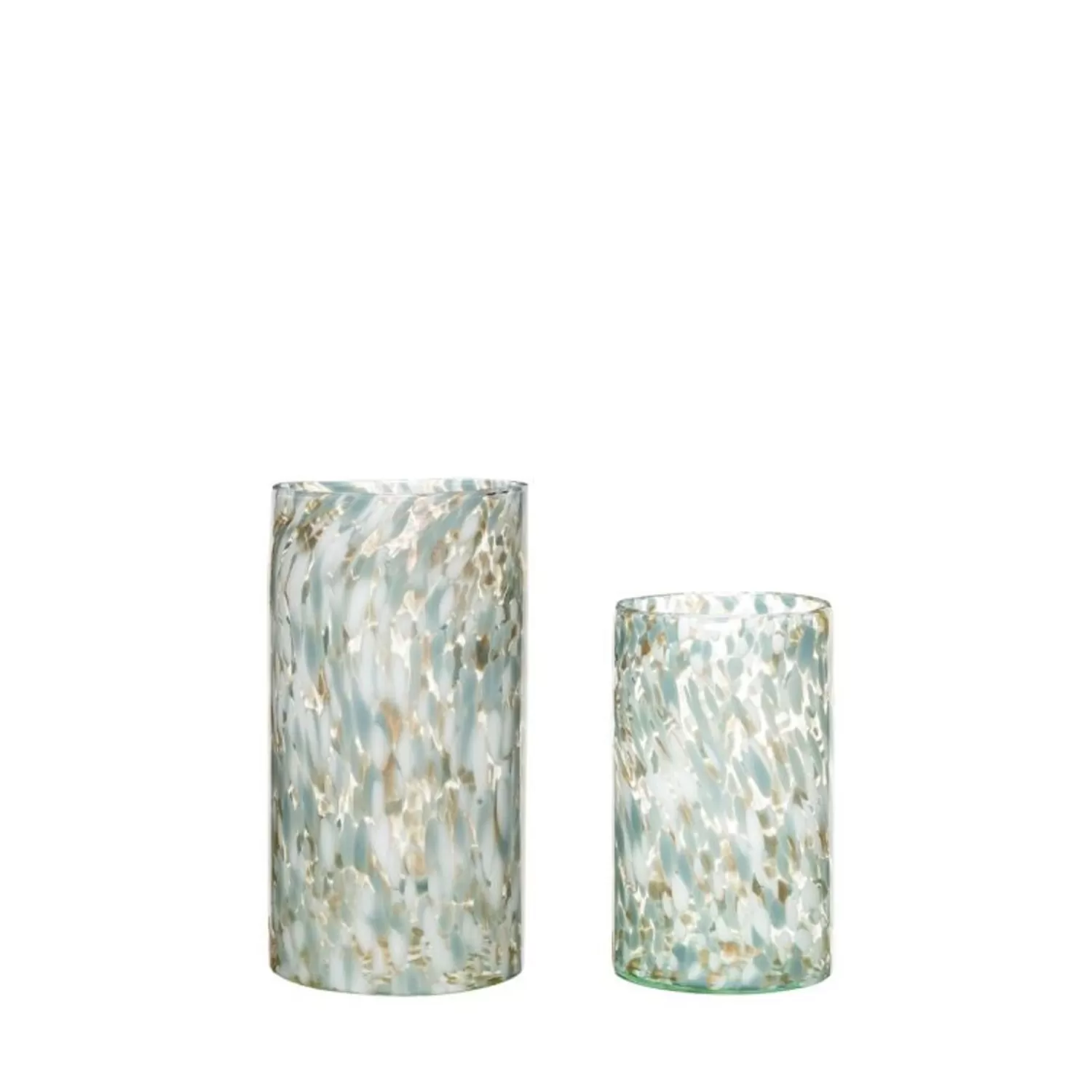 Hübsch Vases^Libra Vases Blue (Set Of 2) Blue, Glitter, White