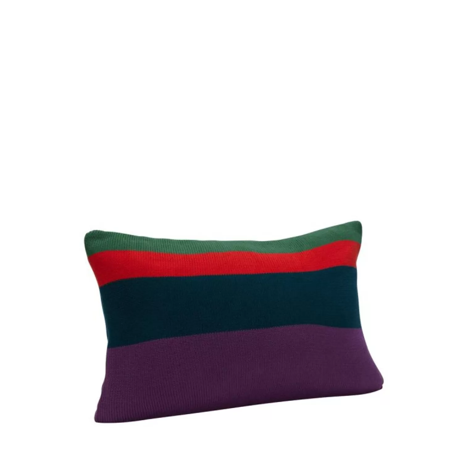 Hübsch Cushions^Line Cushion Knitted Green/Red/Purple Black, Green, Purple, Red