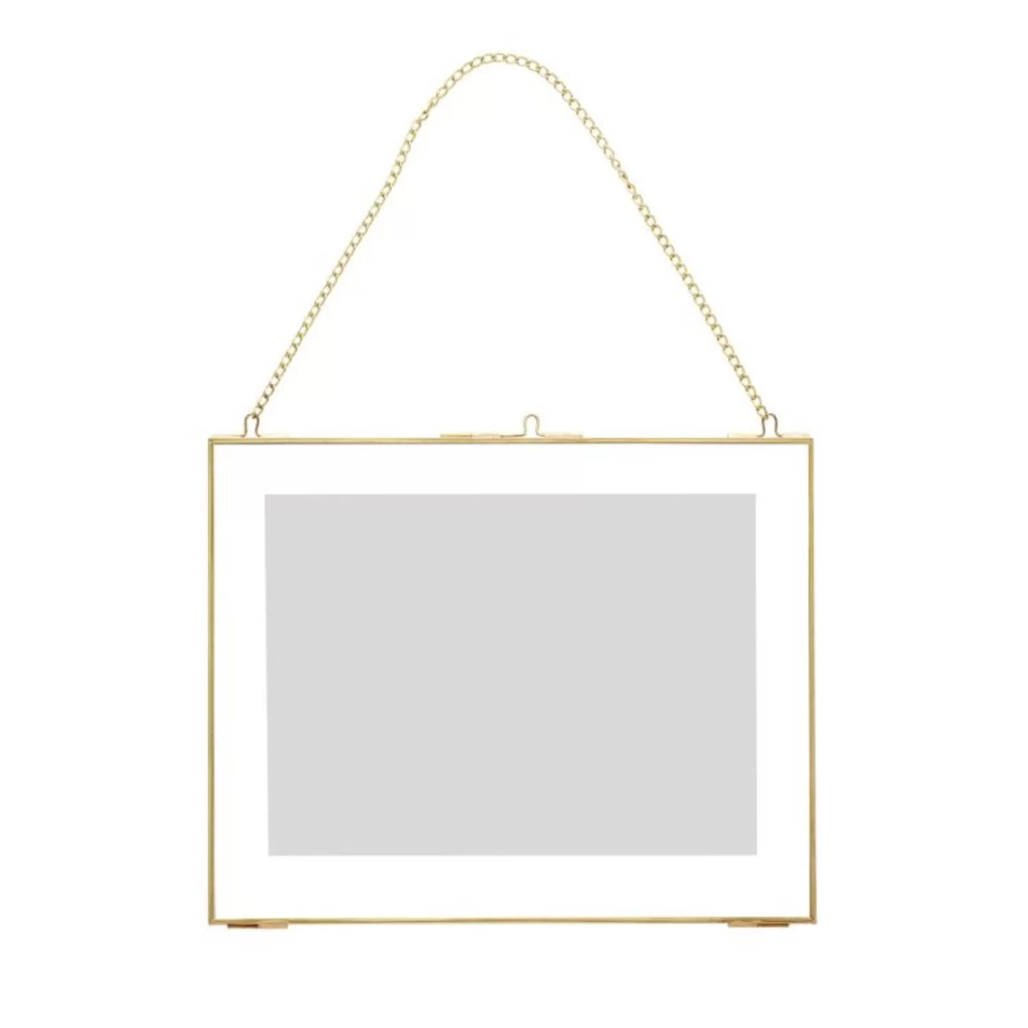 Hübsch Wall Decoration^Loft Frame Chained Small Brass Brass, Clear