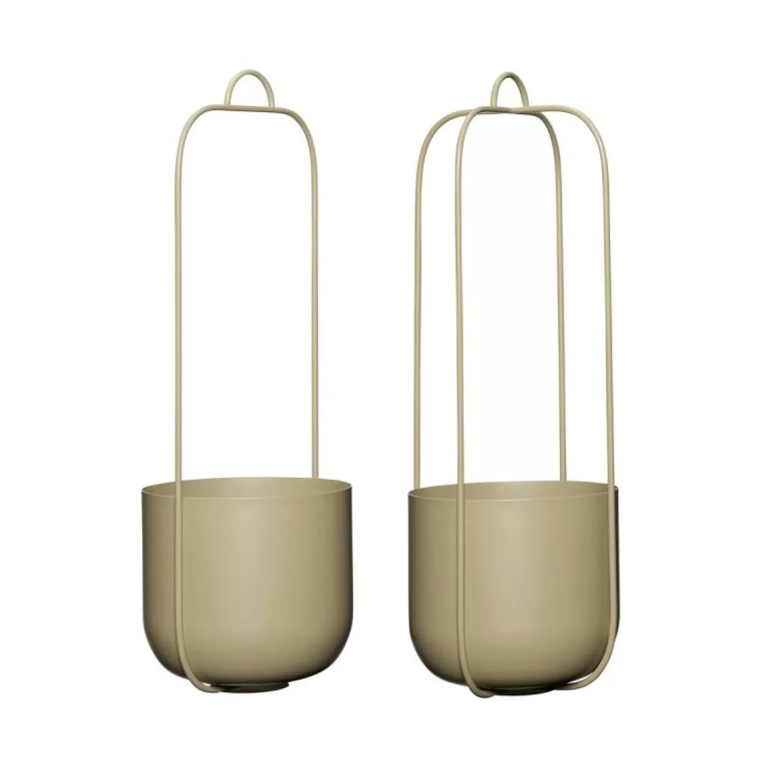 Hübsch Pottery & Watering Cans^Lotus Hanging Pots (Set Of 2) Khaki