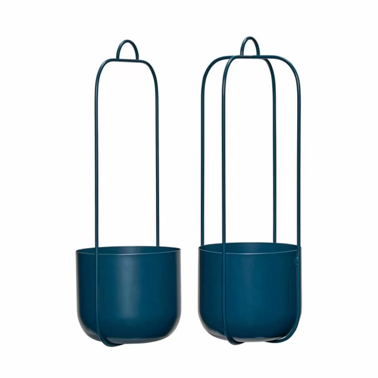 Hübsch Pottery & Watering Cans^Lotus Hanging Pots (Set Of 2) Petrol