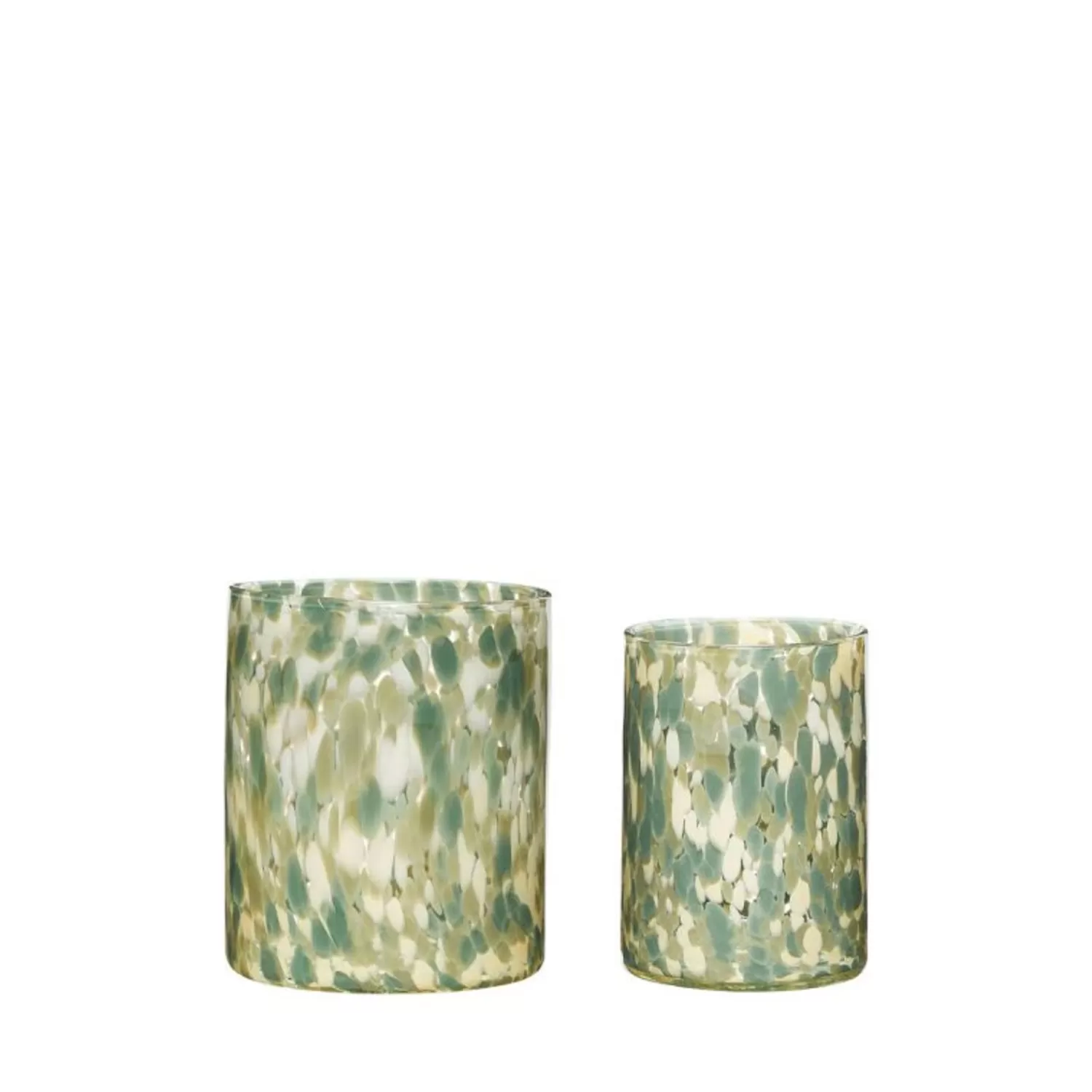 Hübsch Candlesticks & Lanterns^Luce Candleholders Green (Set Of 2) Beige, Green