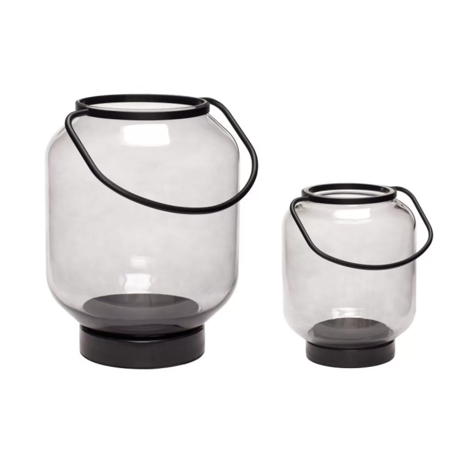 Hübsch Candlesticks & Lanterns^Luminious Lanterns Black (Set Of 2) Black, Smoked