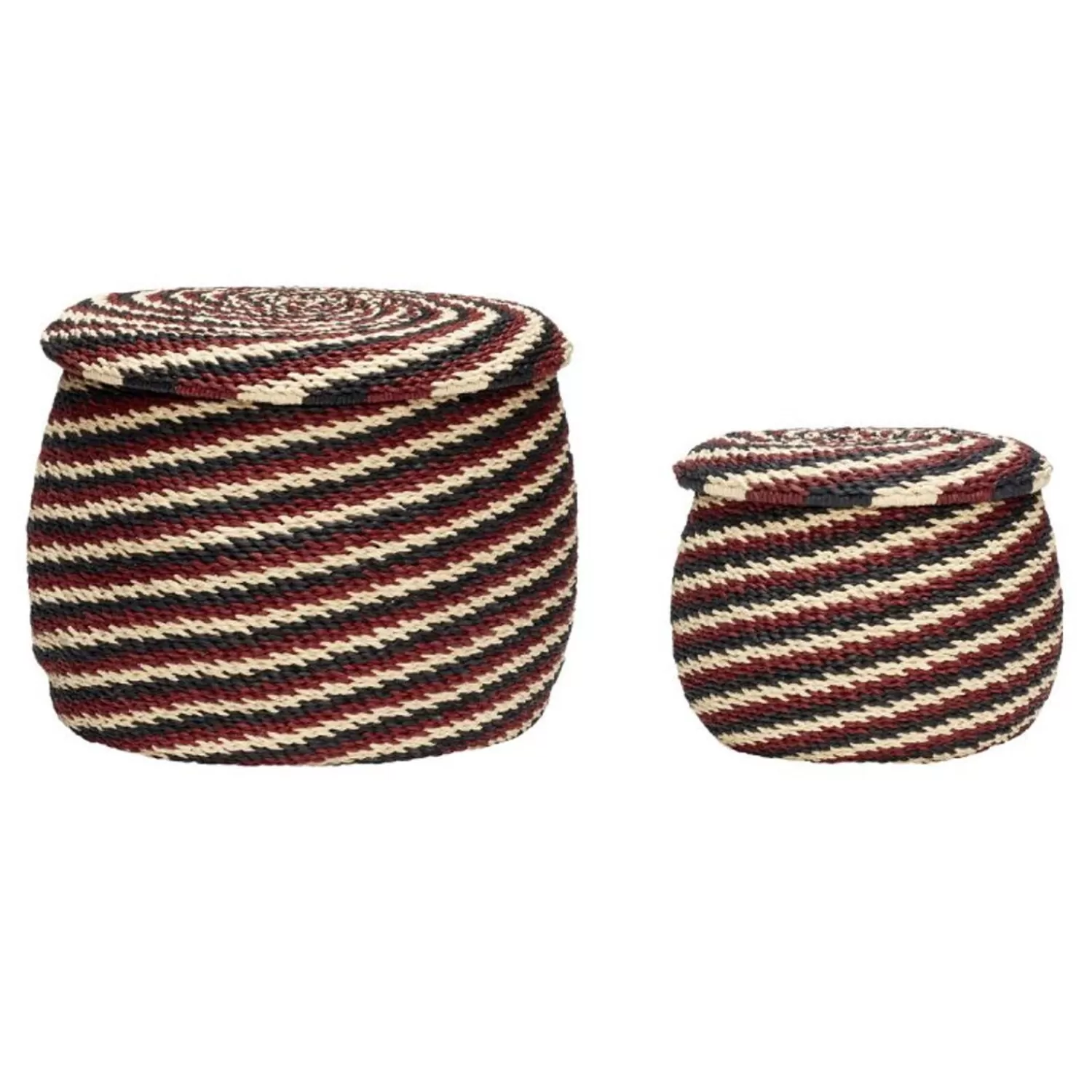 Hübsch Storage^Monarch Baskets Natural/Red (Set Of 2) Black, Natural, Red