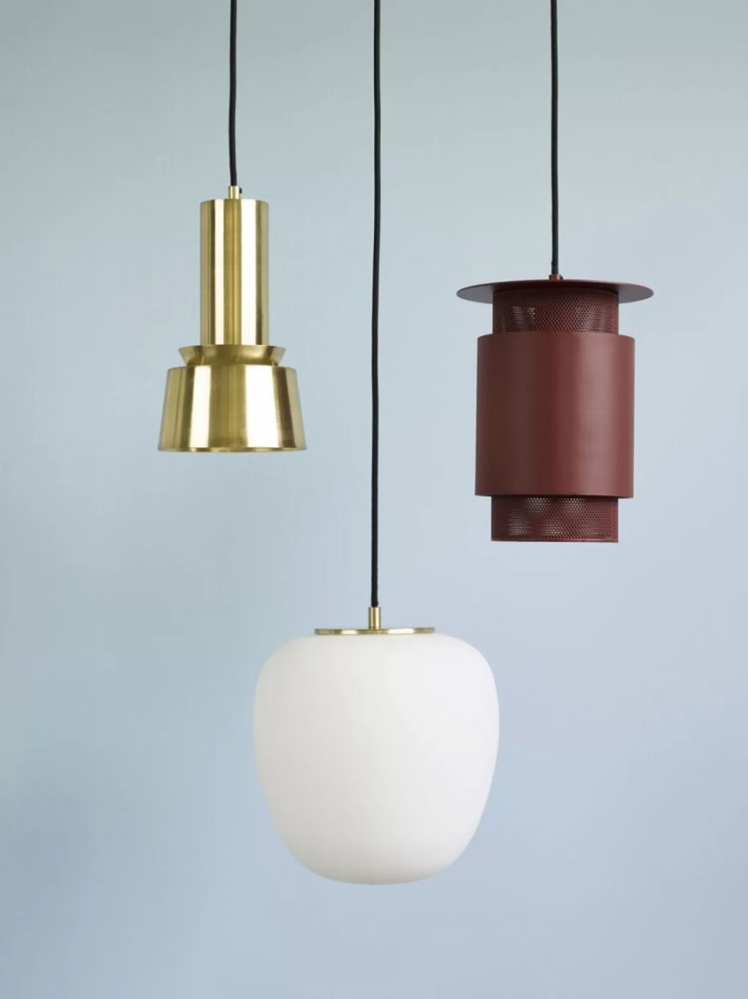 Hübsch Ceiling Lights^Muse Pendant O25 White Brass, White