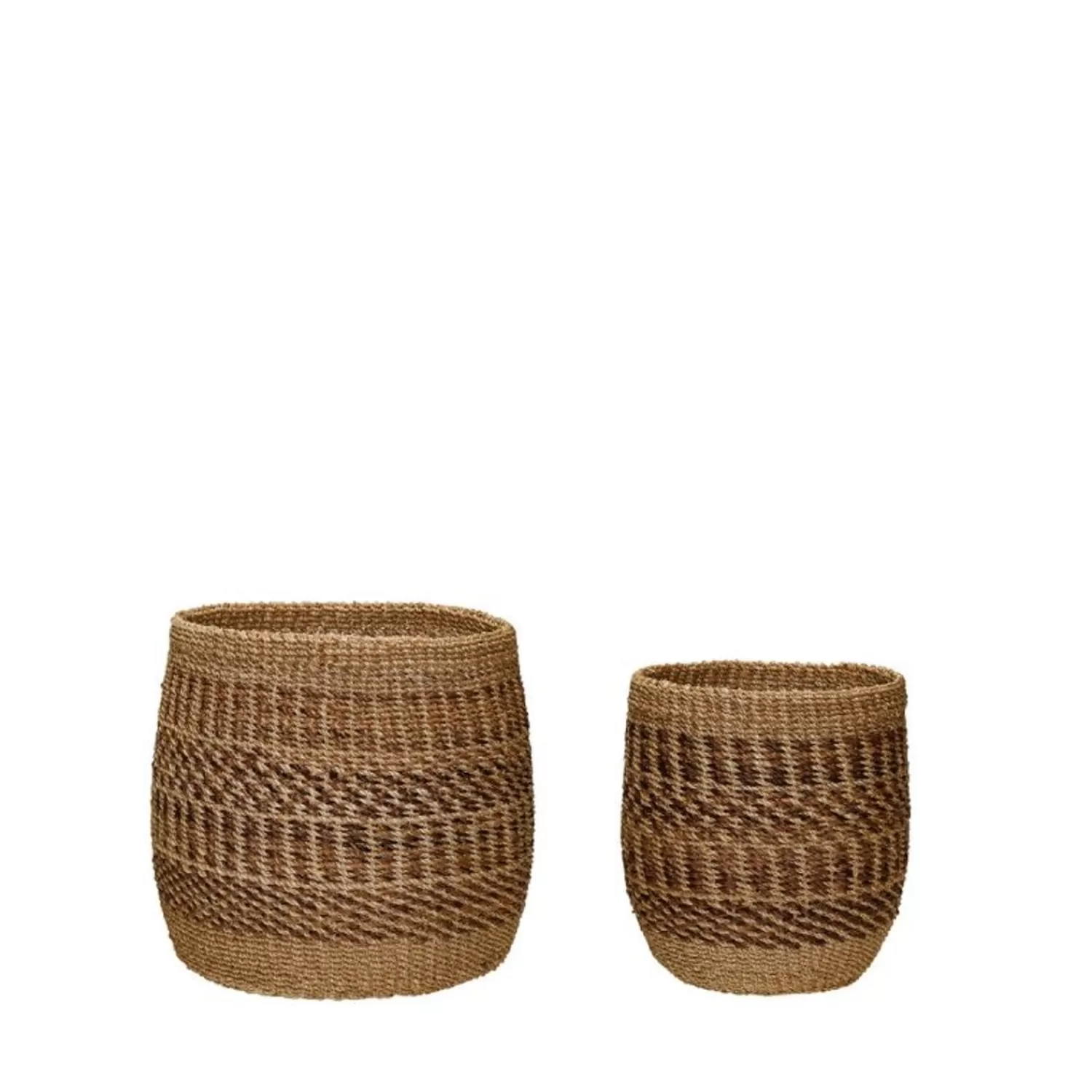 Hübsch Storage^Ochre Baskets Ochre/Natural (Set Of 2) Maroon, Natural