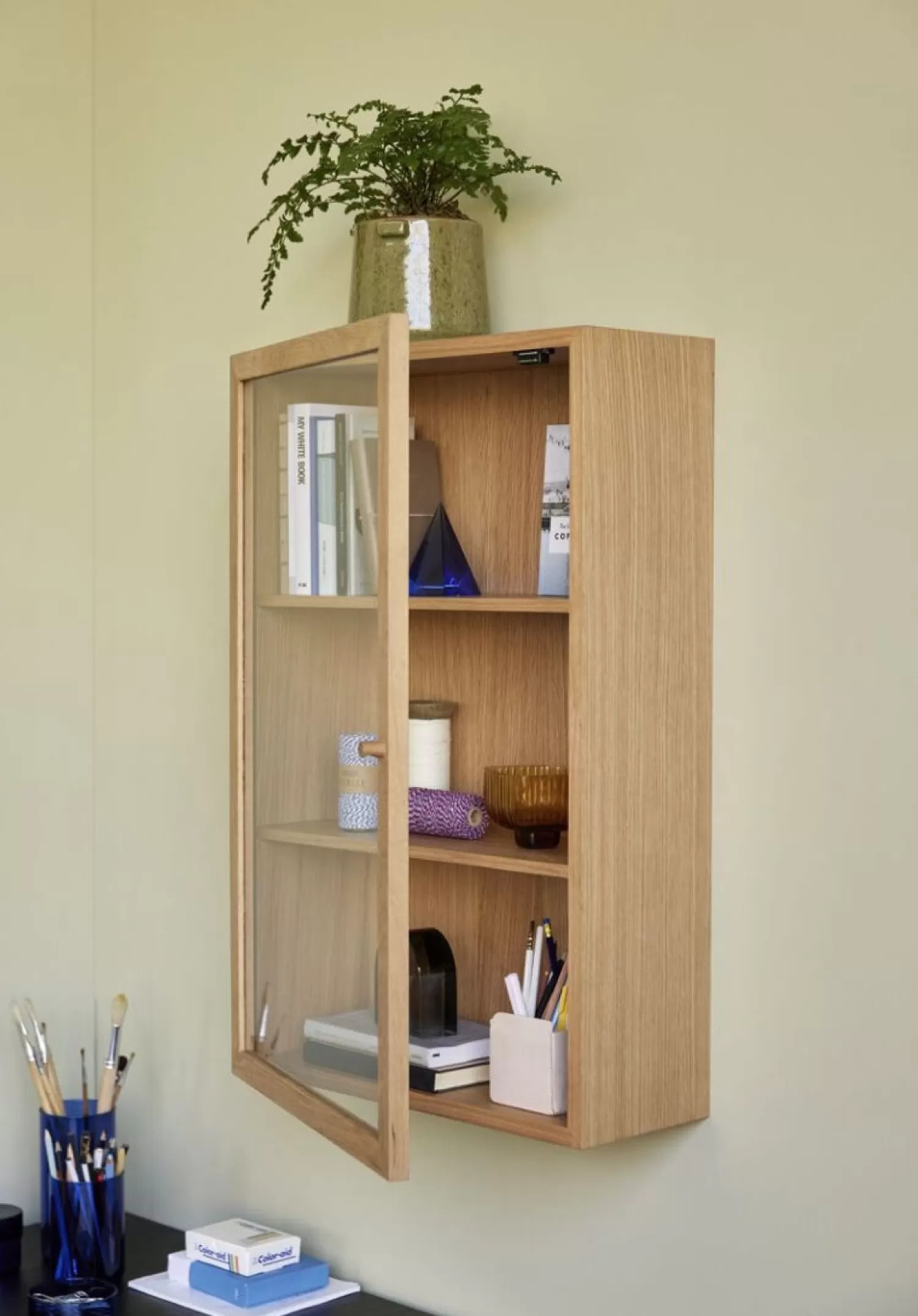 Hübsch Shelf Units & Storage^Panorama Wall Cupboard Natural Clear, Natural