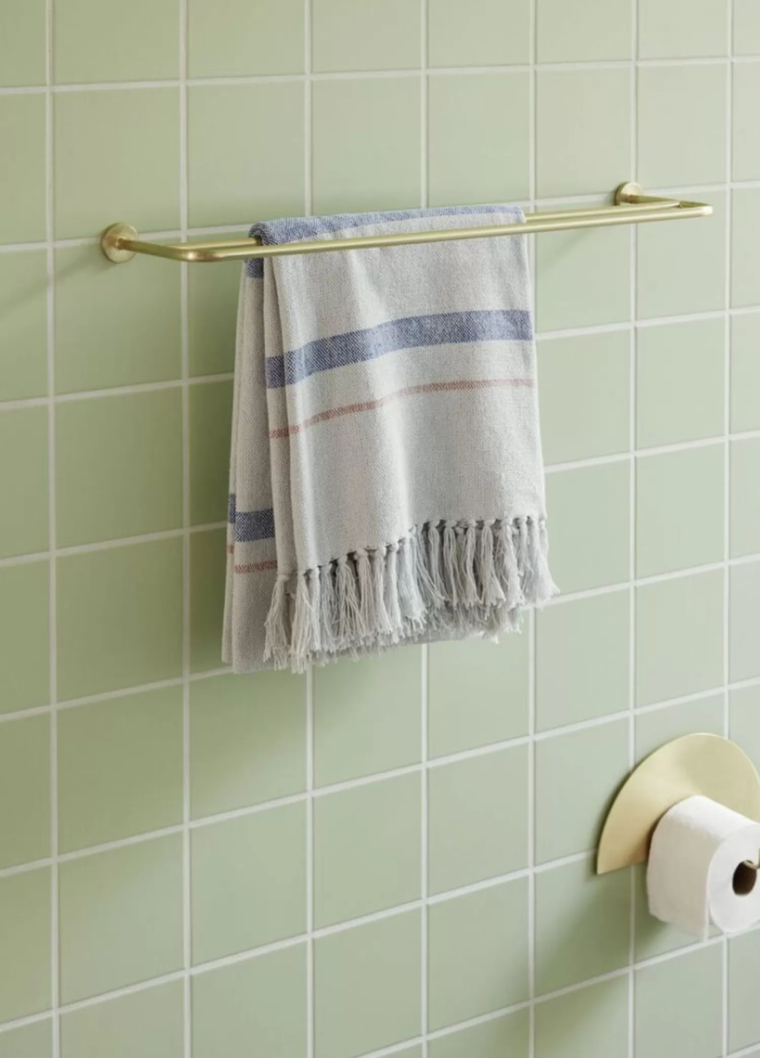 Hübsch Shelf Units & Storage^Pipe Towel Holder Brass