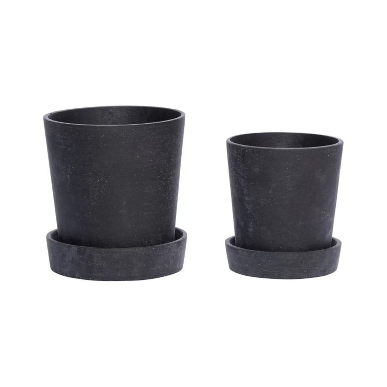 Hübsch Pottery & Watering Cans^Podium Pots Small (Set Of 2) Black