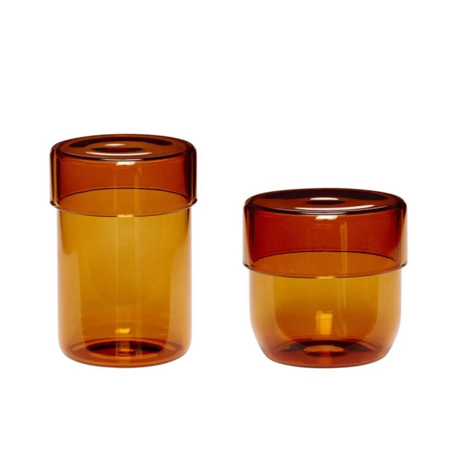 Hübsch Storage^Pop Storage Jars Small (Set Of 2) Amber