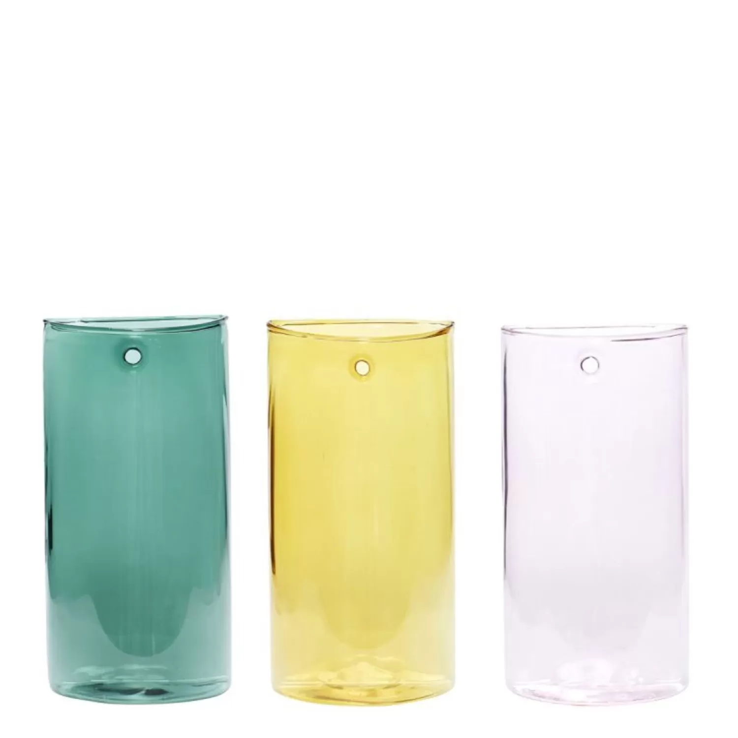 Hübsch Vases^Popsicle Vases Multicolour (Set Of 3) Green, Pink, Yellow