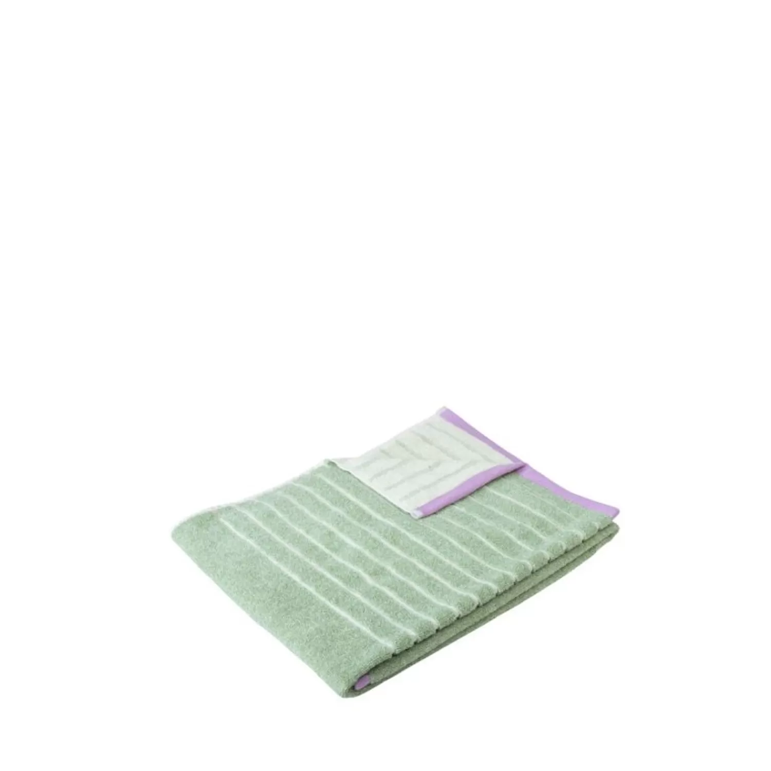 Hübsch Towels^Promenade Towel Small Green/Pink Green, Pink