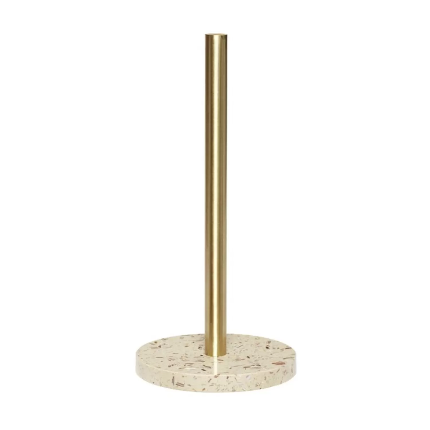 Hübsch Kitchen Accessories^Pure Kitchen Roll Holder Terrazzo/Brass Brass, White