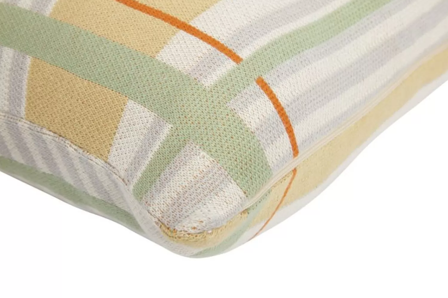 Hübsch Cushions^Quadrum Knitted Cushion Multicolour Beige, Green, Grey, Orange, Yellow