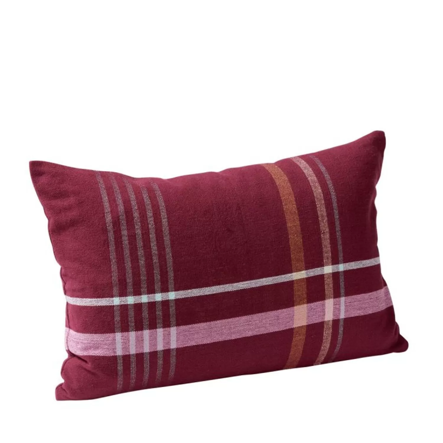 Hübsch Cushions^Quadrum Woven Cushion Burgundy Burgundy, Mustard, Pink