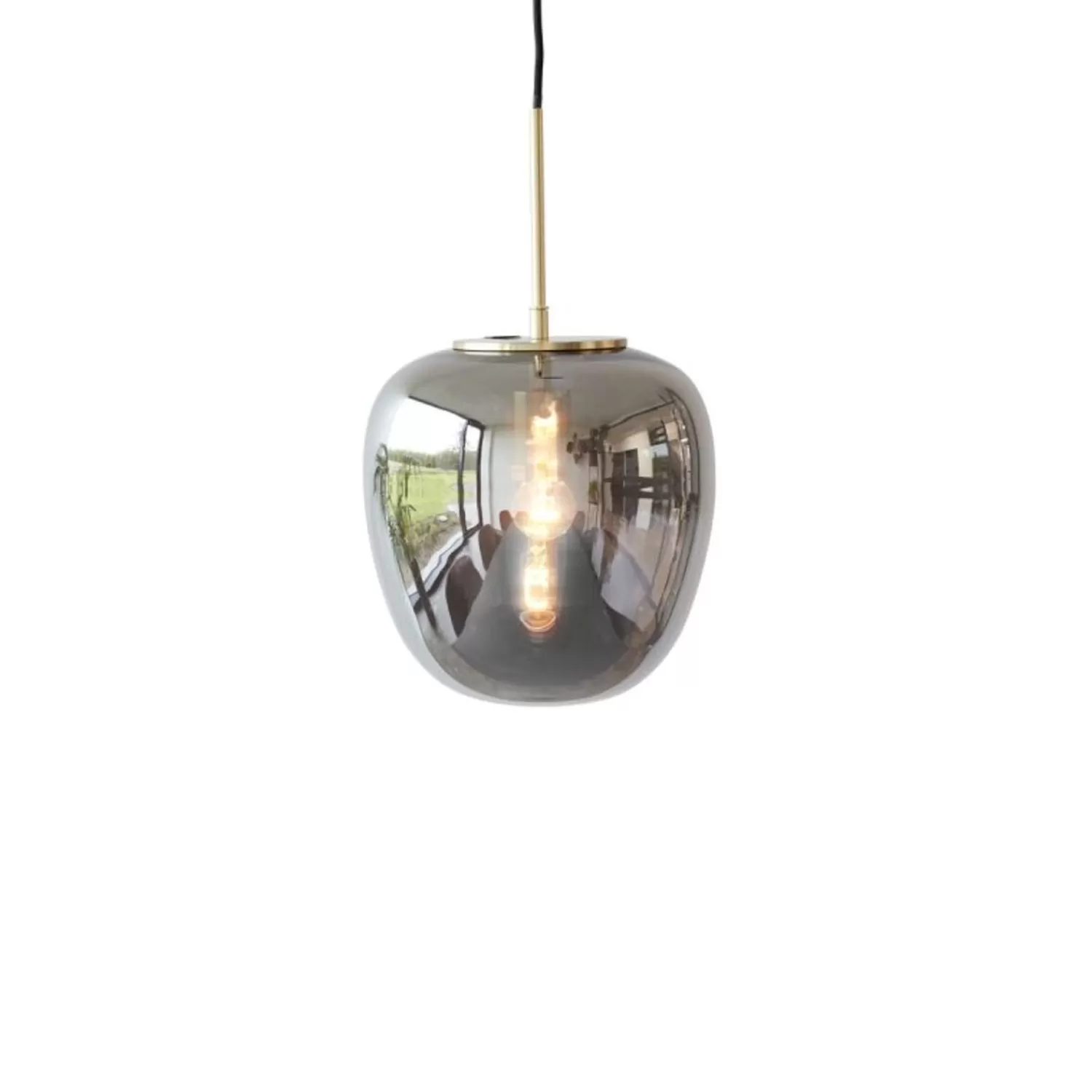 Hübsch Ceiling Lights^Reflect Pendant O25 Grey Brass, Smoked