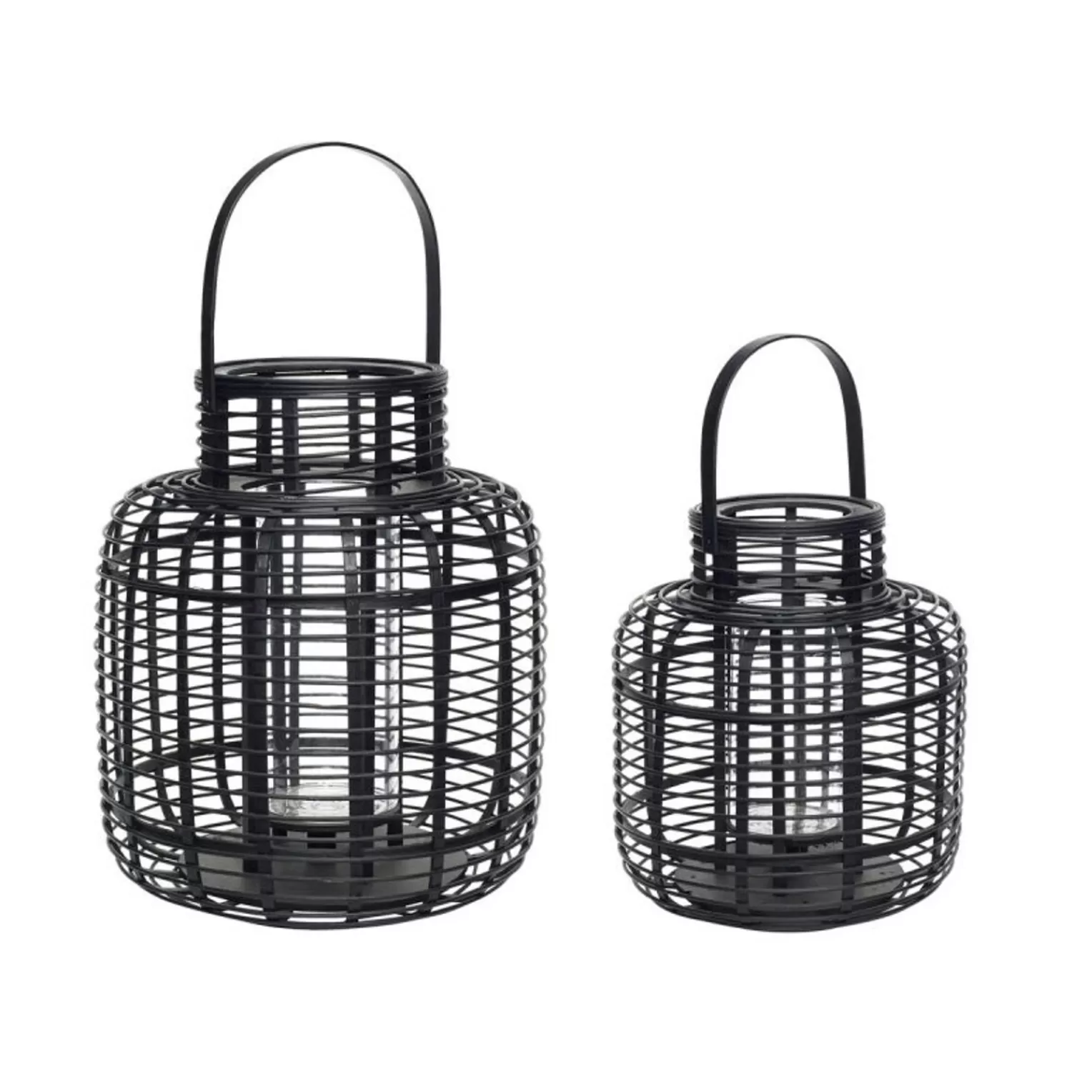 Hübsch Candlesticks & Lanterns^Reservoir Lanterns (Set Of 2) Black