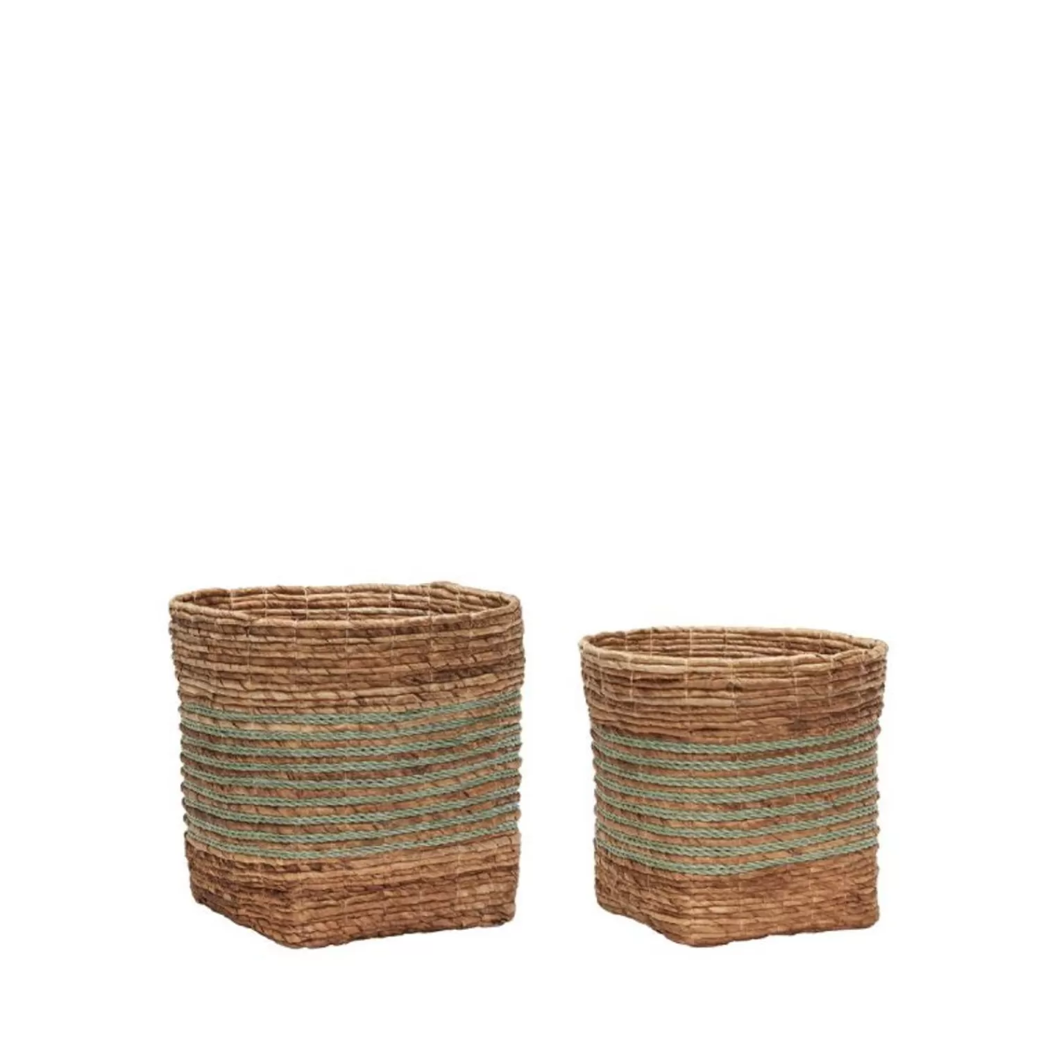 Hübsch Storage^Reveal Baskets Natural/Mint (Set Of 2) Mint, Natural