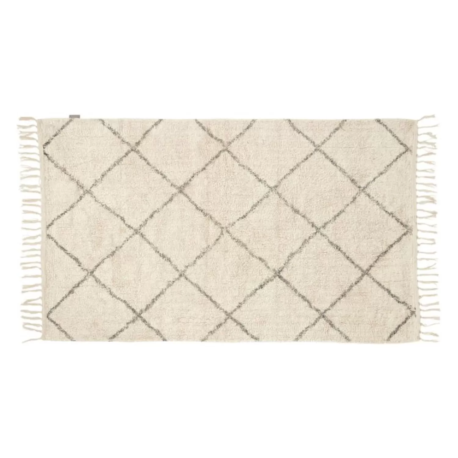 Hübsch Rugs^Rhomb Rug Small Offwhite Grey, Offwhite